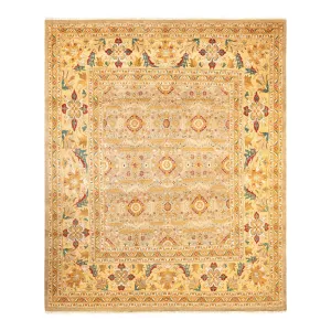 Beige Traditional Wool Rug - 9'1" x 9'8"