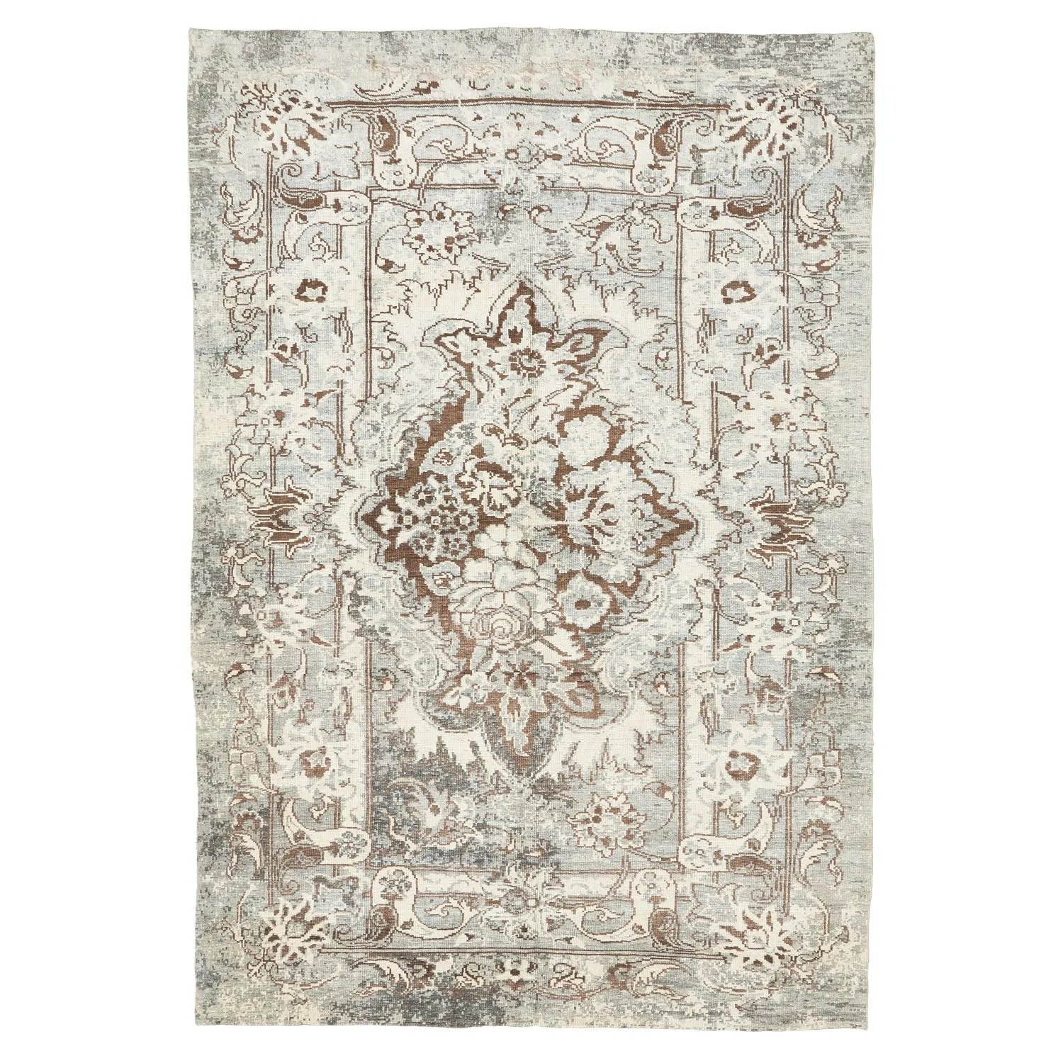 Beige Traditional Wool Rug - 9'2" x 13'2"