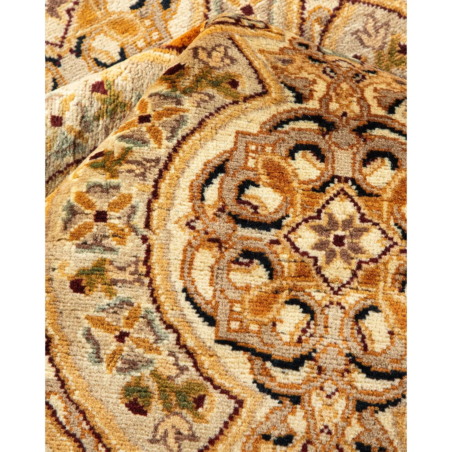 Beige Traditional Wool Rug - 9'4" x 10'1"