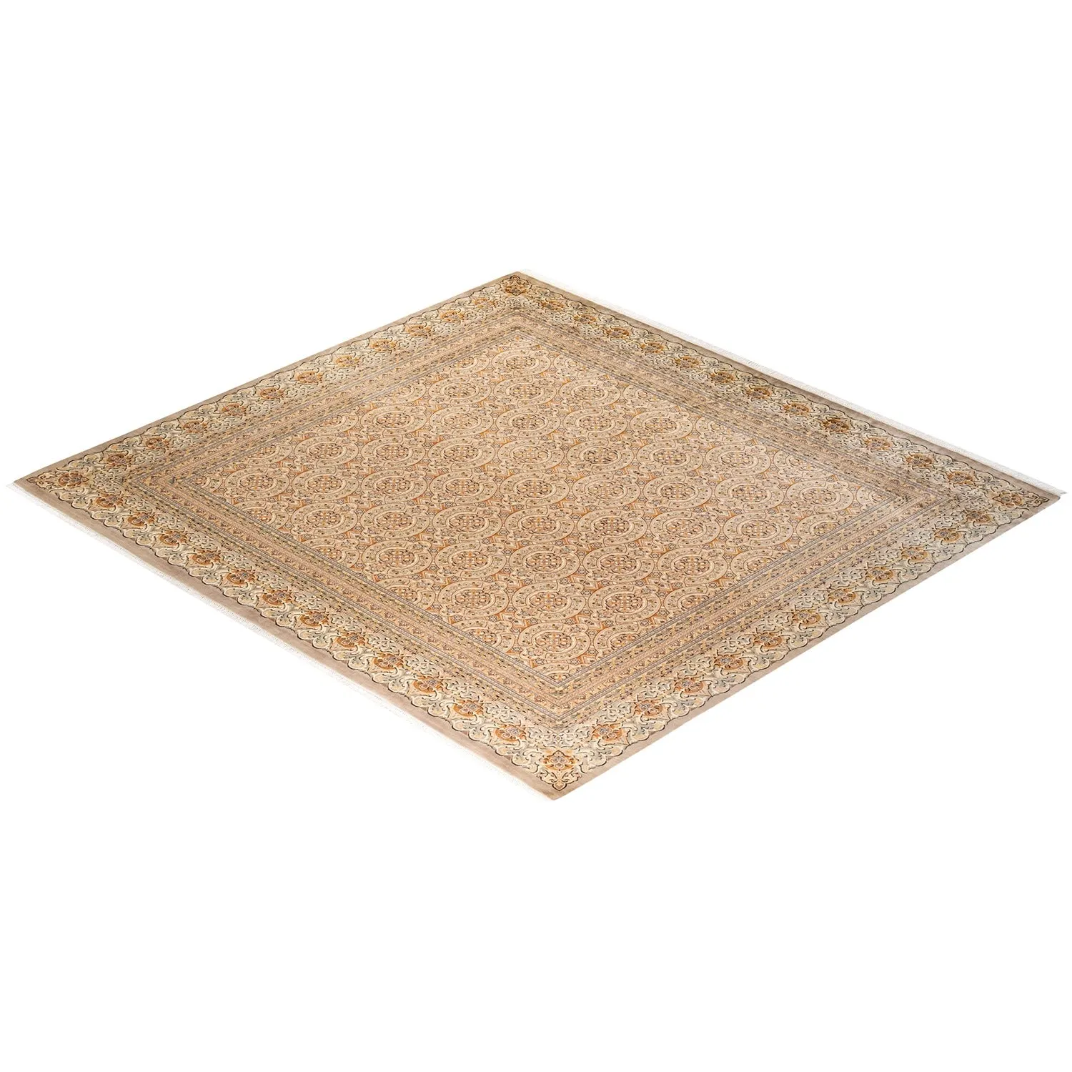 Beige Traditional Wool Rug - 9'4" x 10'1"