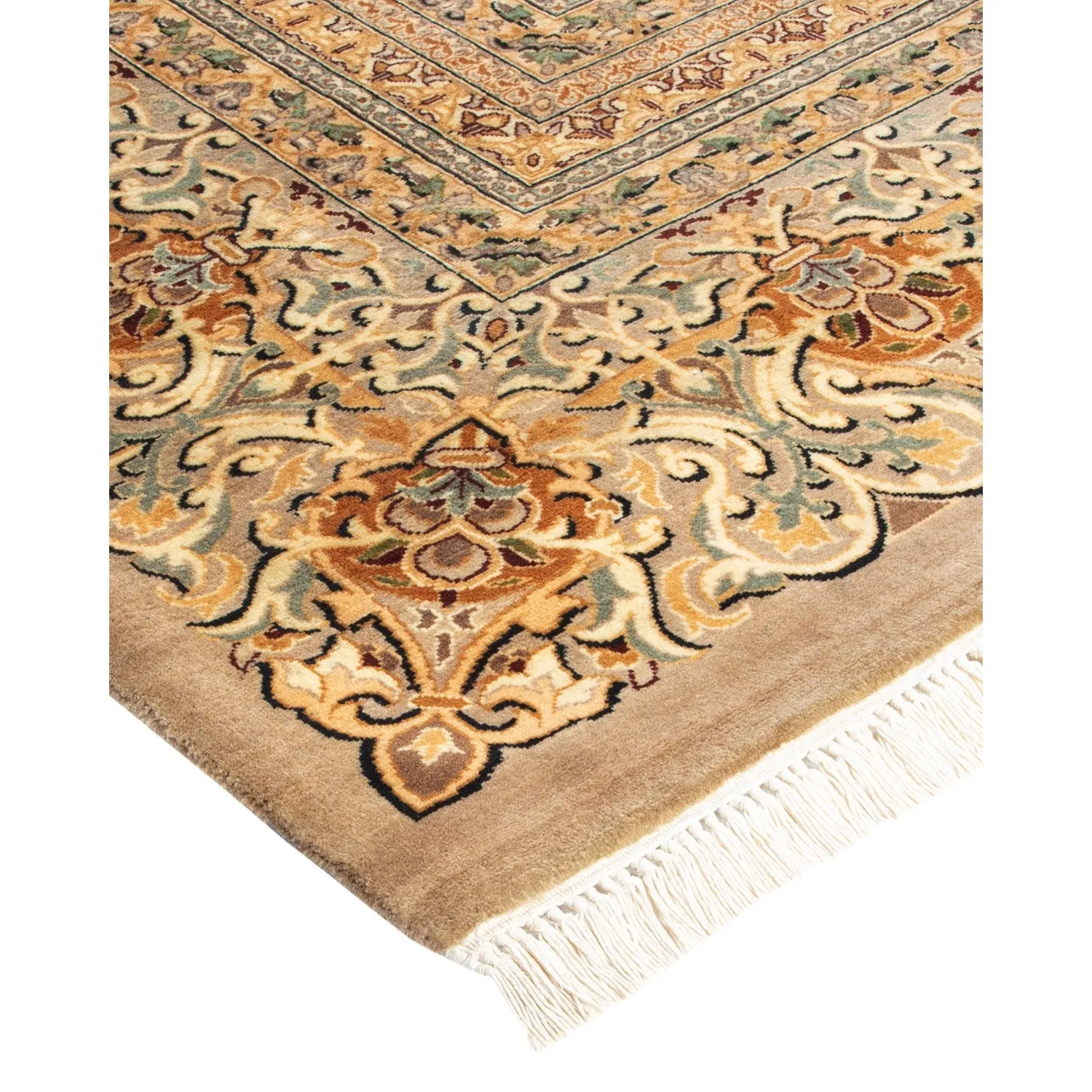 Beige Traditional Wool Rug - 9'4" x 10'1"