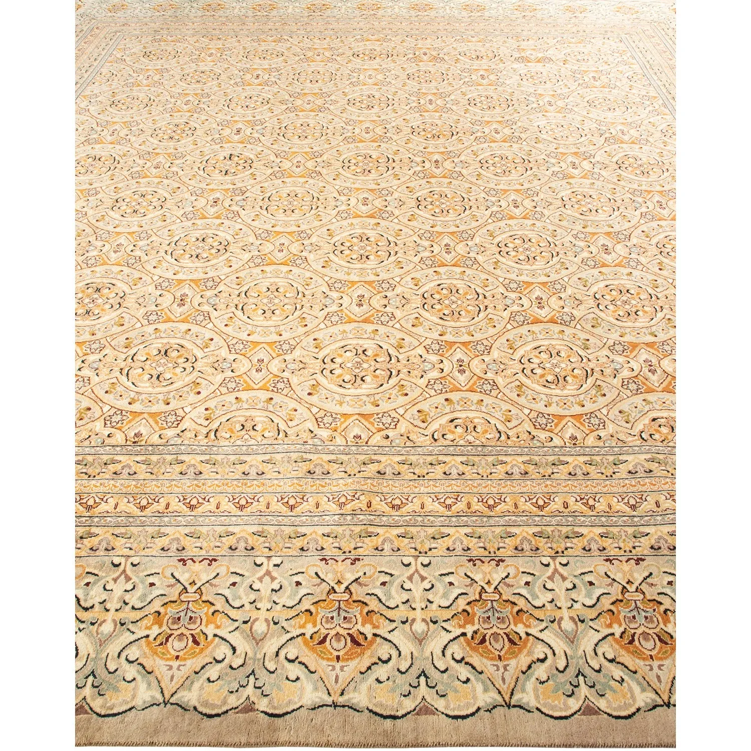 Beige Traditional Wool Rug - 9'4" x 10'1"