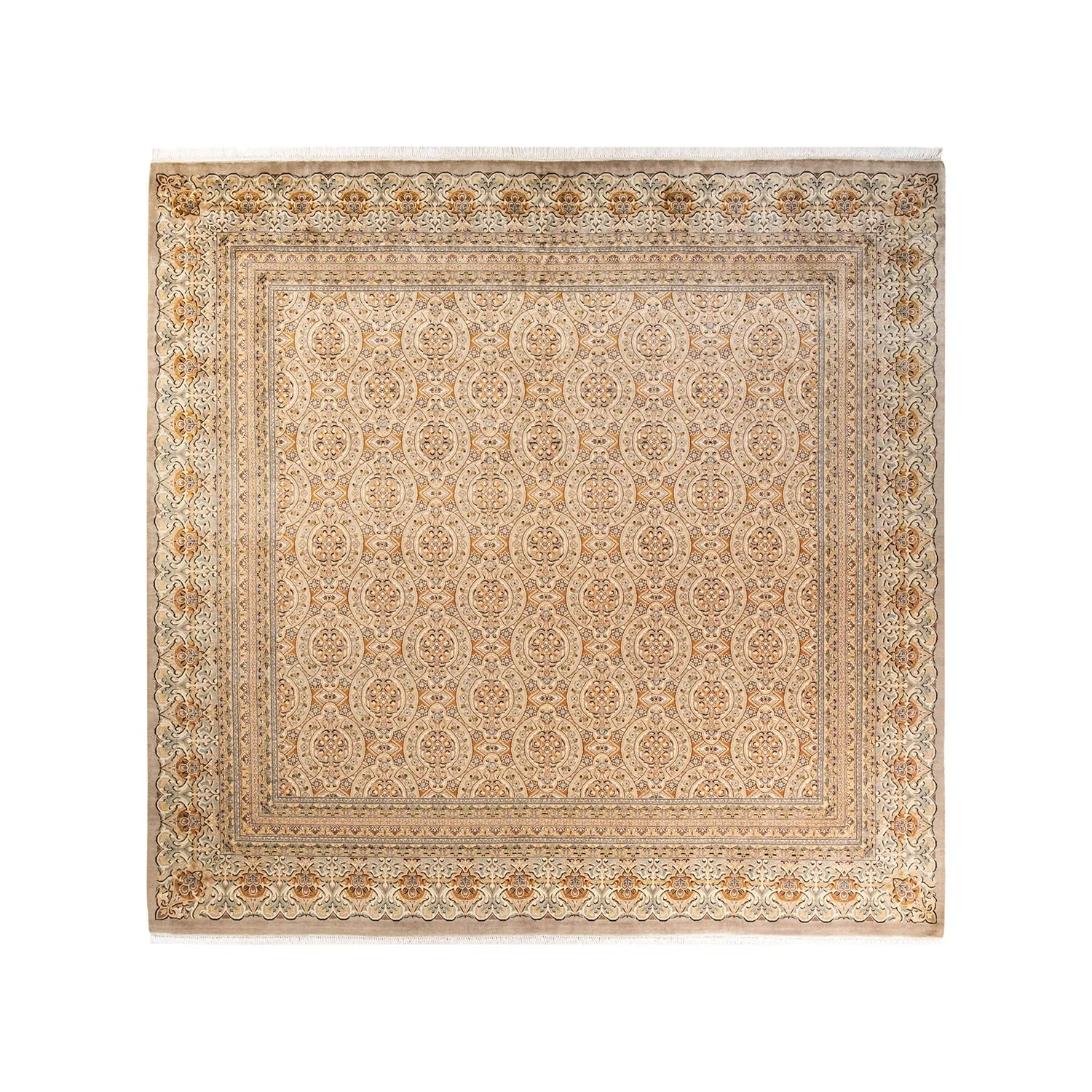 Beige Traditional Wool Rug - 9'4" x 10'1"