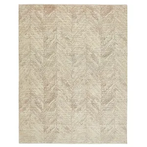 Beige Transitional Wool   Silk Rug - 7'1" x 10'1"