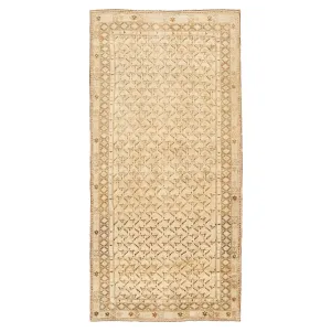 Beige Vintage Traditional Anatolian Wool Rug - 6'4" x 12'6"