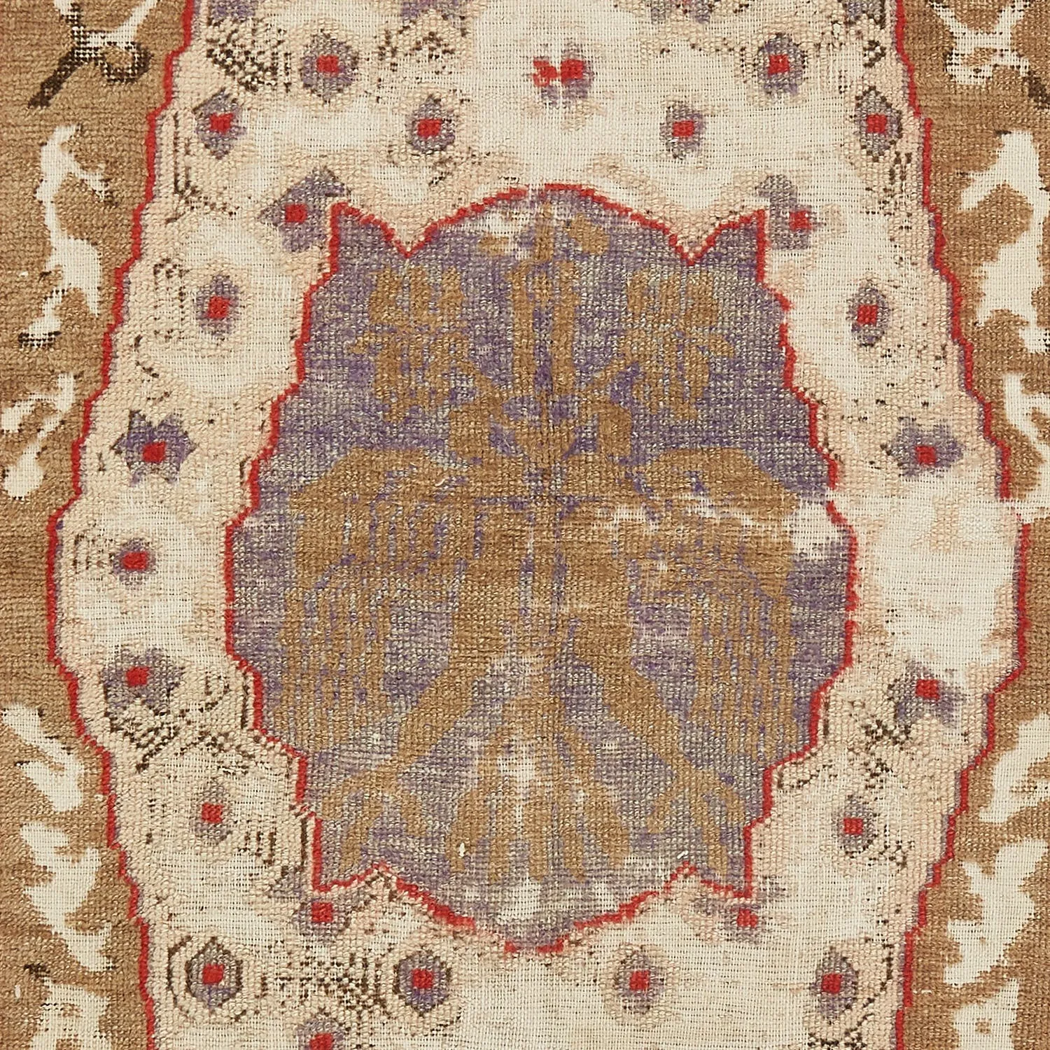 Beige Vintage Traditional Wool Rug - 3'6" x 6'1"