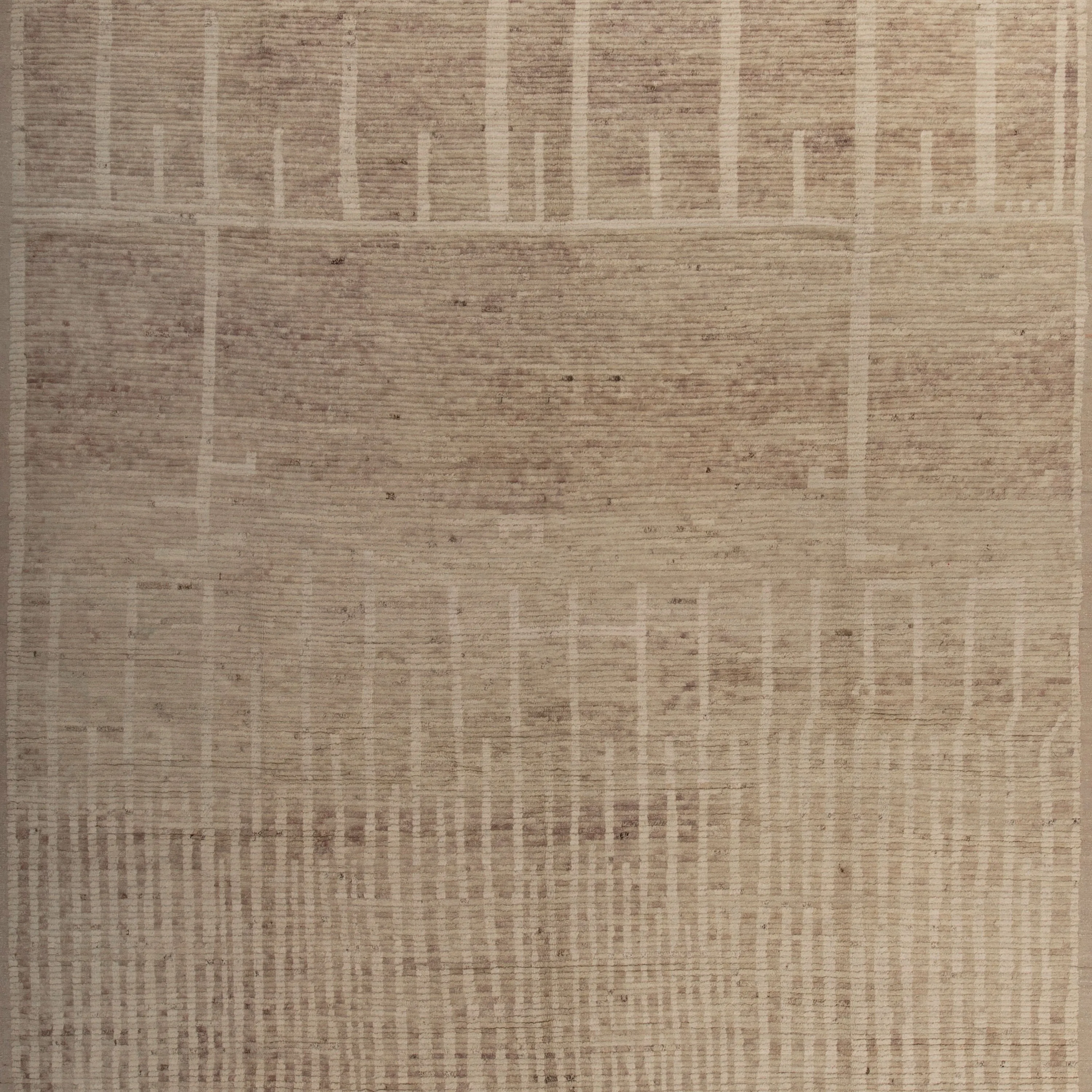 Beige Zameen Modern Wool Rug - 10'4" x 14'2"