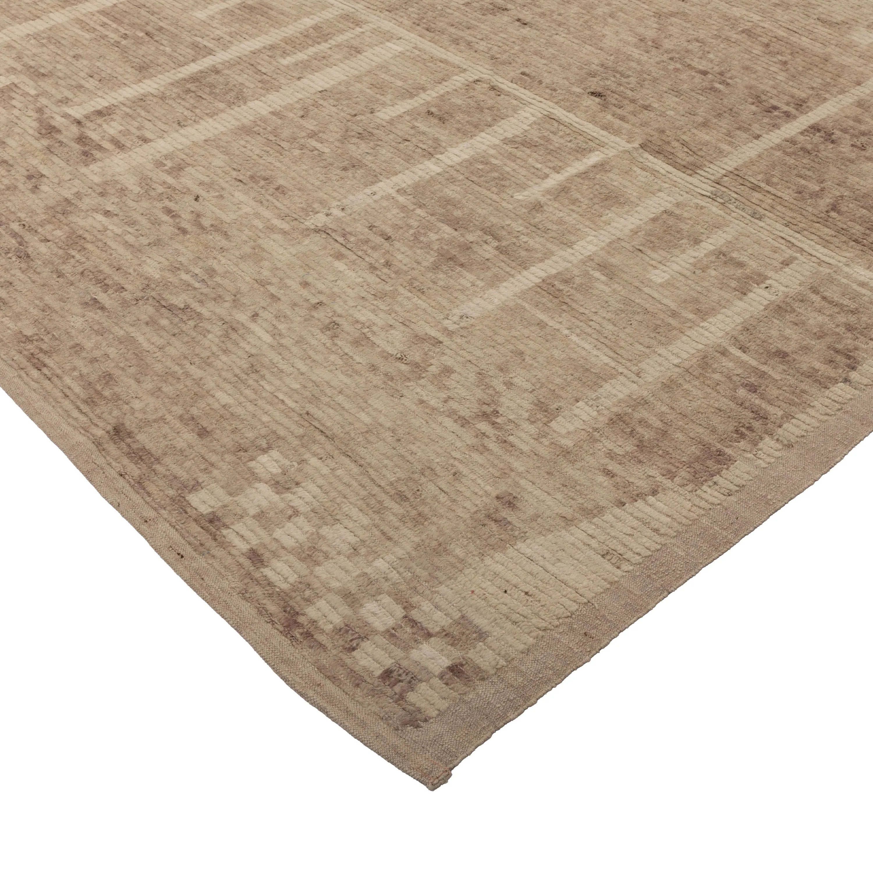Beige Zameen Modern Wool Rug - 10'4" x 14'2"