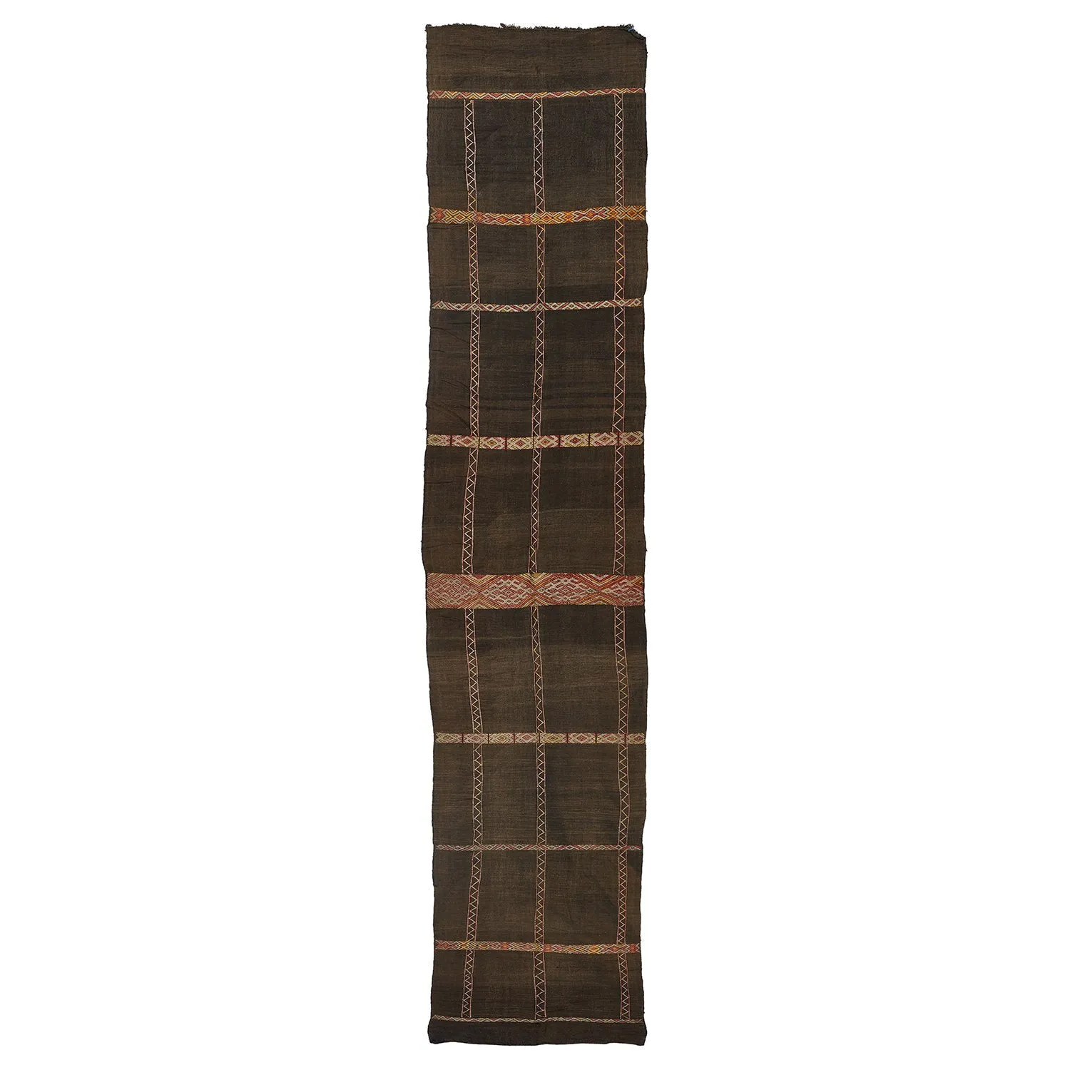 Black Moroccan Wool Runner - 5'8" x 28'1"