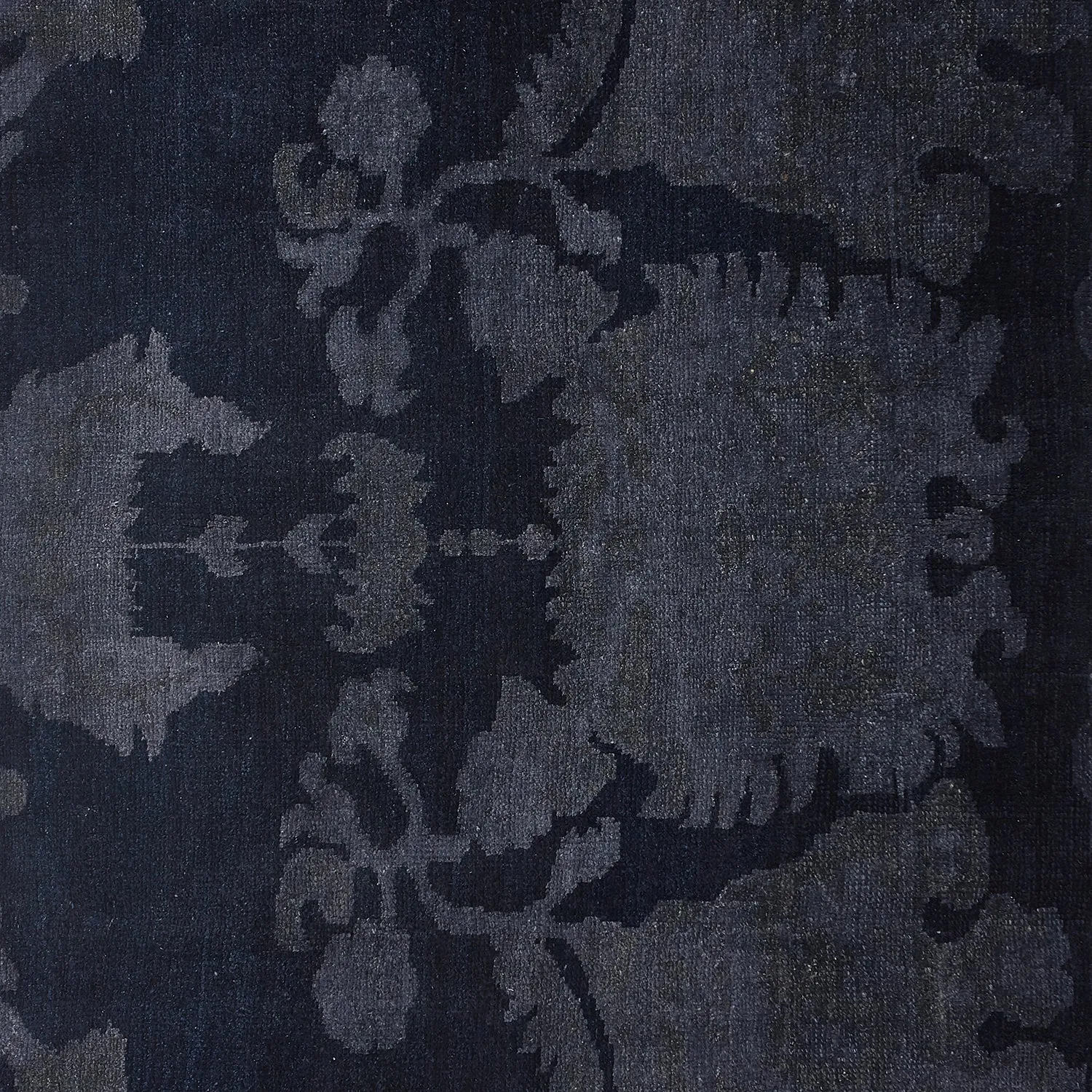Black Overdyed Wool Rug - 5'5" x 9'8"