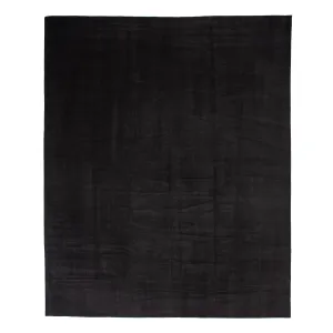 Black Solid Tibetan Pashmina Rug - 14'4" x 18'