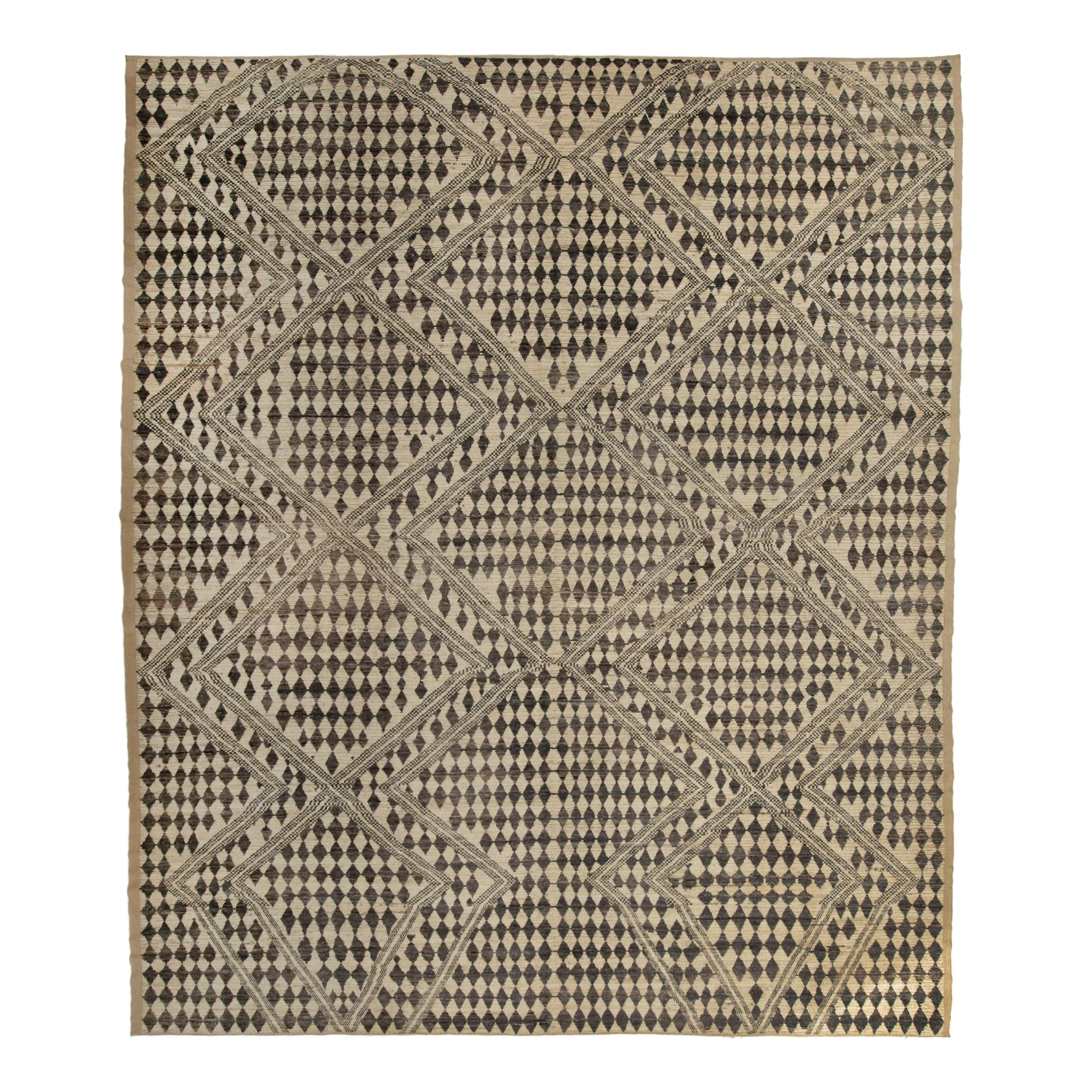 Black Zameen Transitional Wool Rug - 13'10" x 16'3"