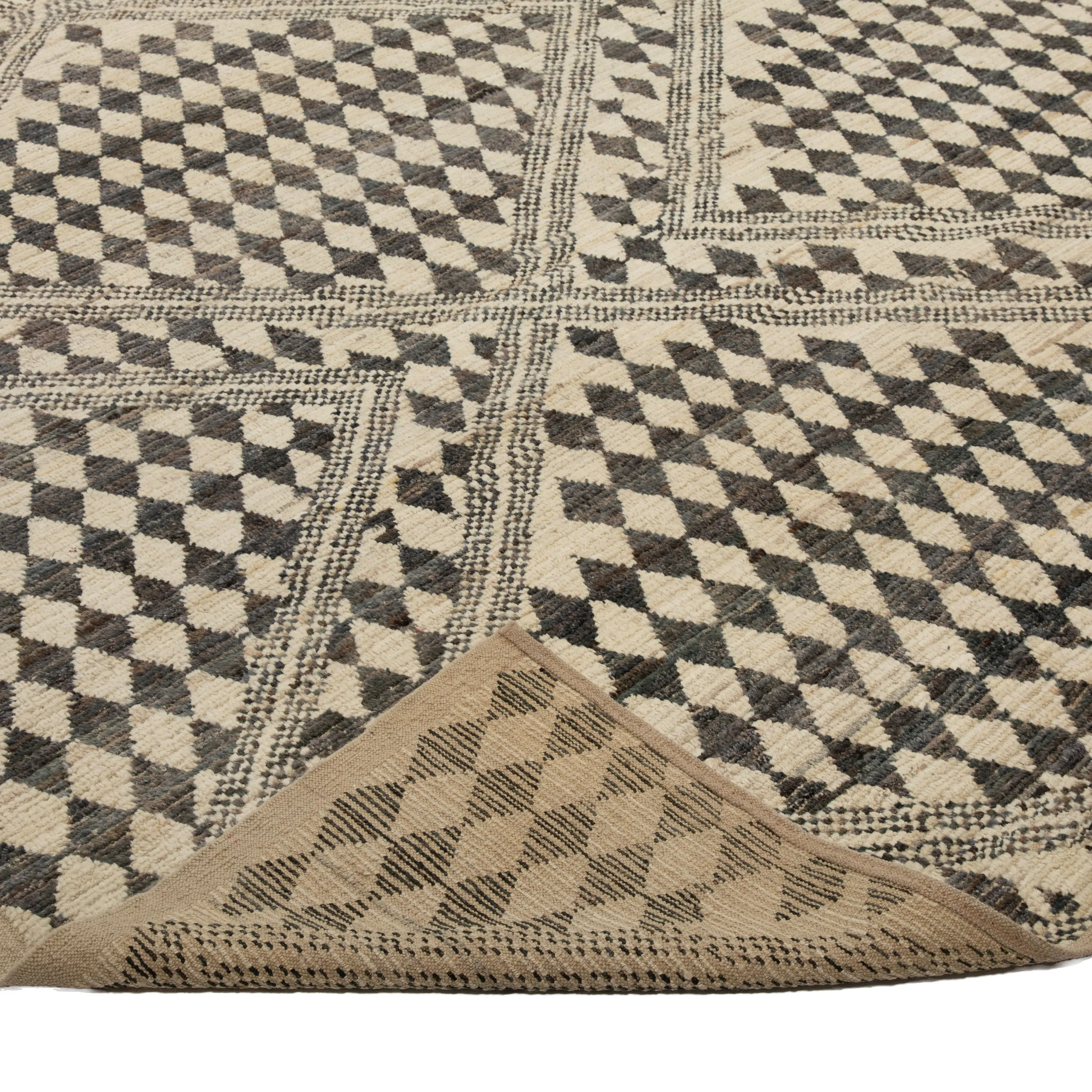 Black Zameen Transitional Wool Rug - 13'10" x 16'3"