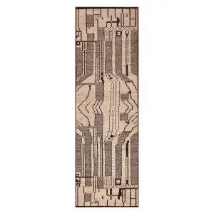Black Zameen Transitional Wool Runner - 3' x 9'8"