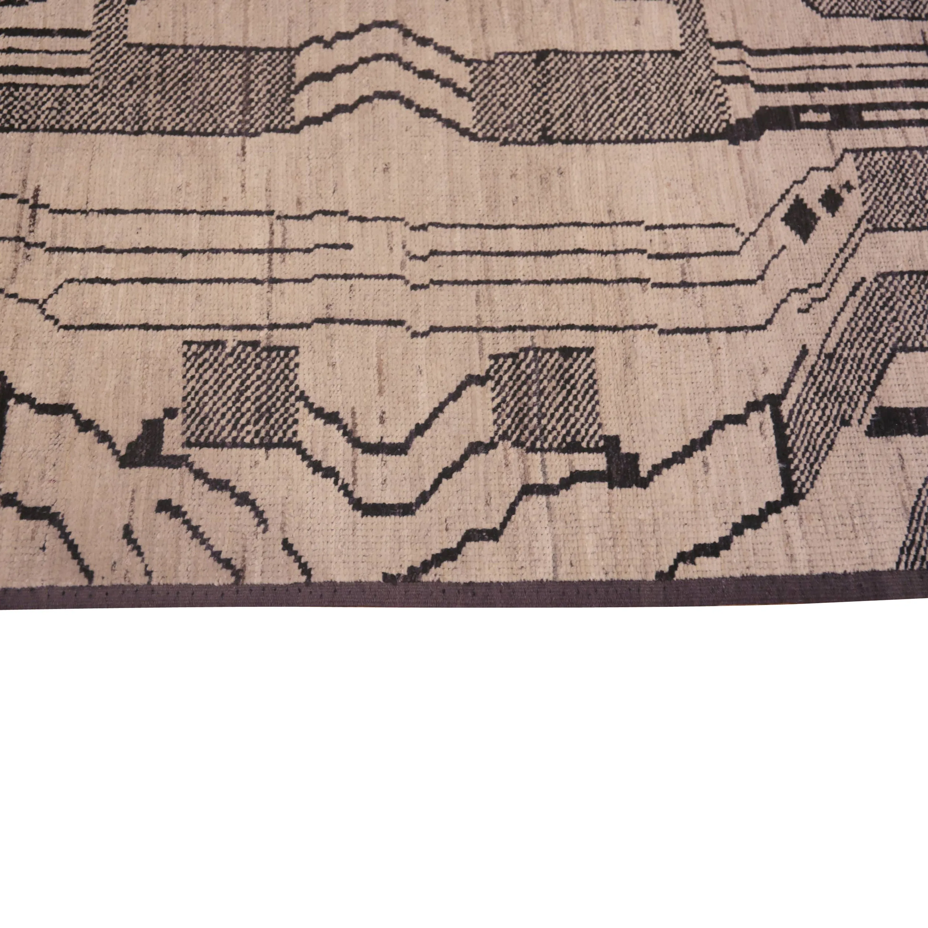 Black Zameen Transitional Wool Runner - 3' x 9'8"