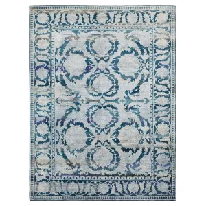 Blue Alchemy Traditional Wool Silk Blend Rug - 8'1" x 10'8"