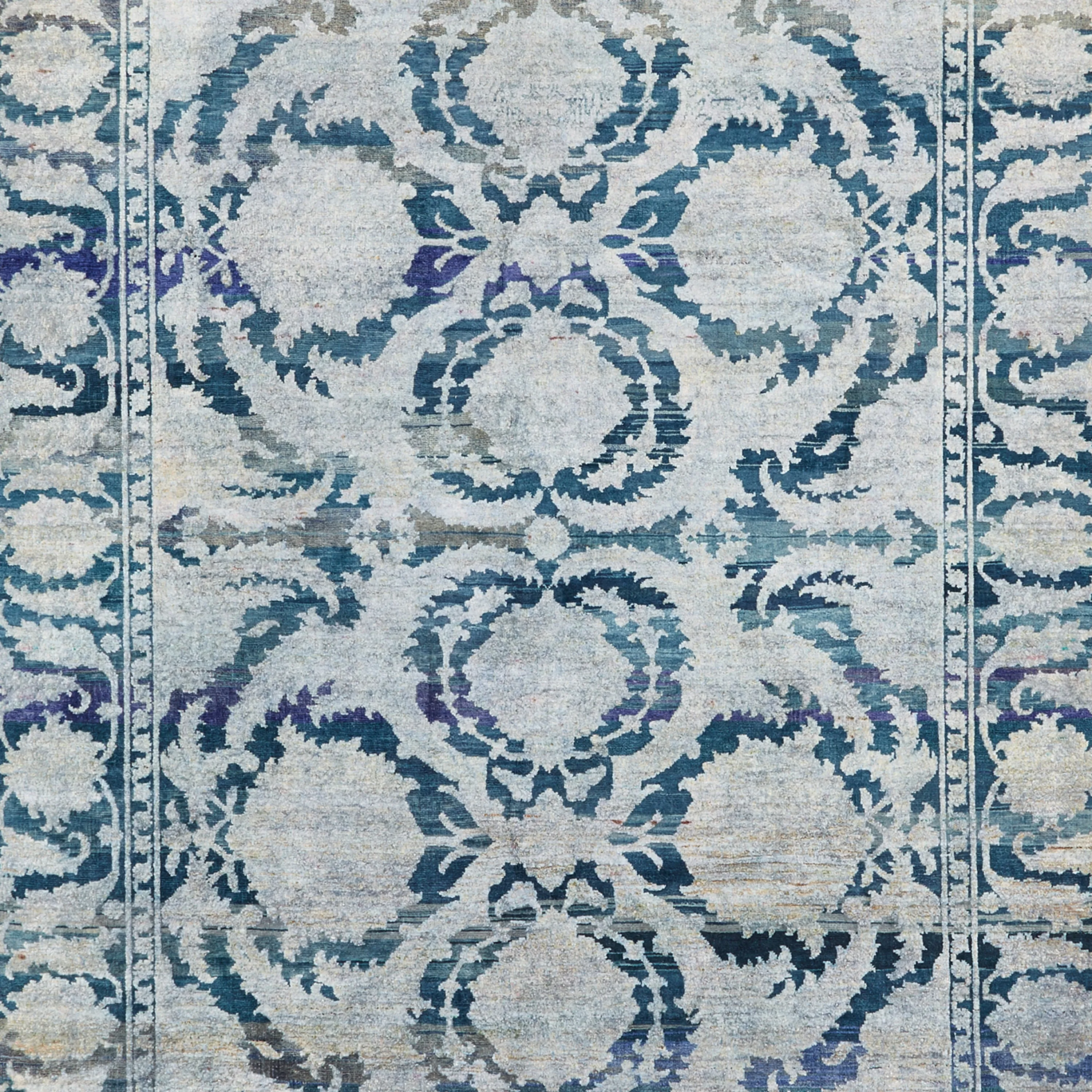 Blue Alchemy Traditional Wool Silk Blend Rug - 8'1" x 10'8"