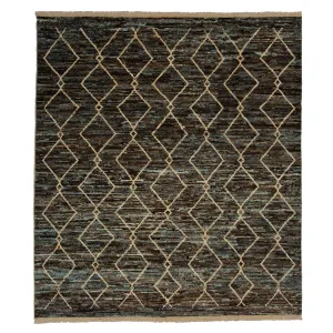 Blue & Black Diamond Modern Wool Rug - 8'6'' x 9'9''
