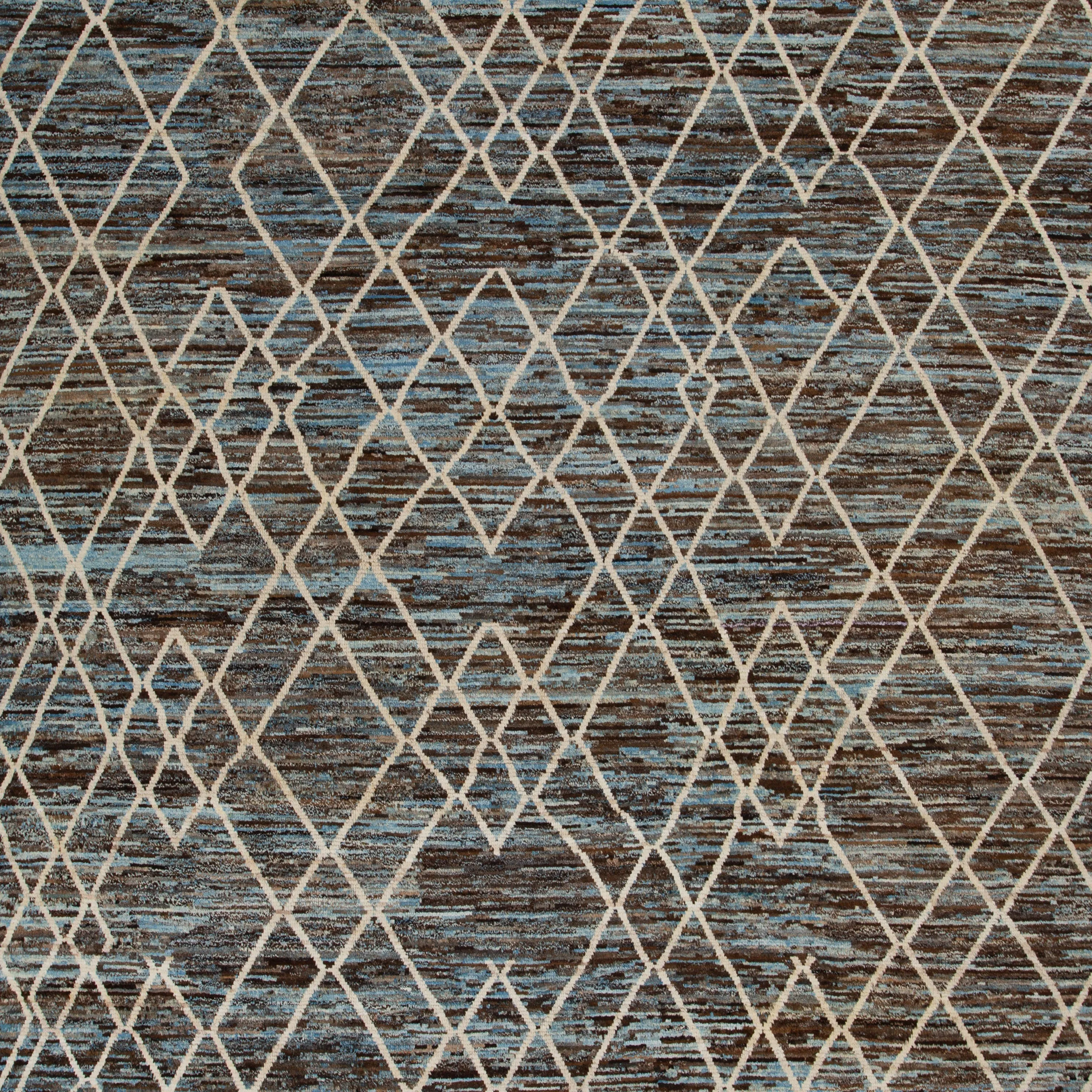 Blue & Black Modern Wool Rug - 10'4'' x 13'5''