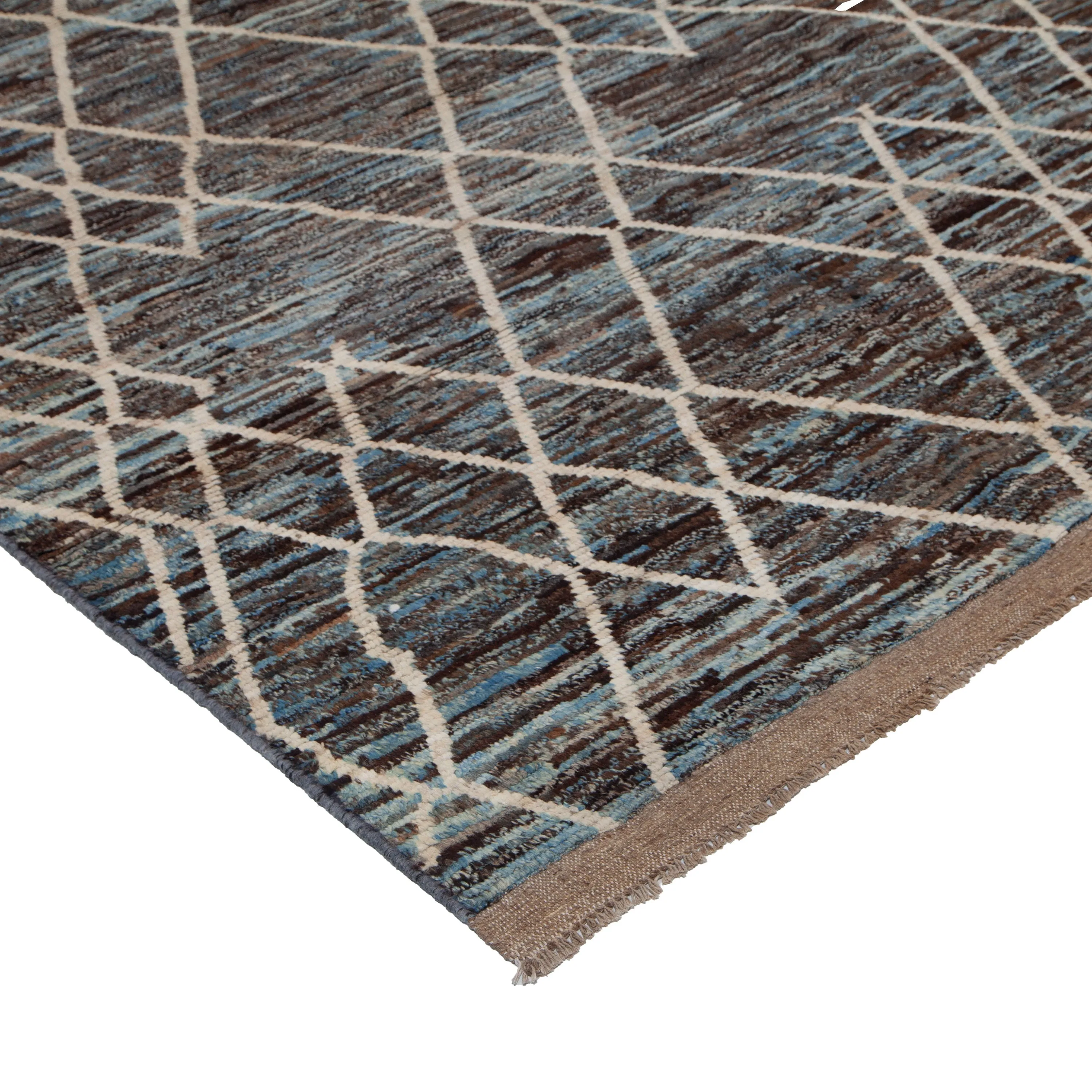 Blue & Black Modern Wool Rug - 10'4'' x 13'5''