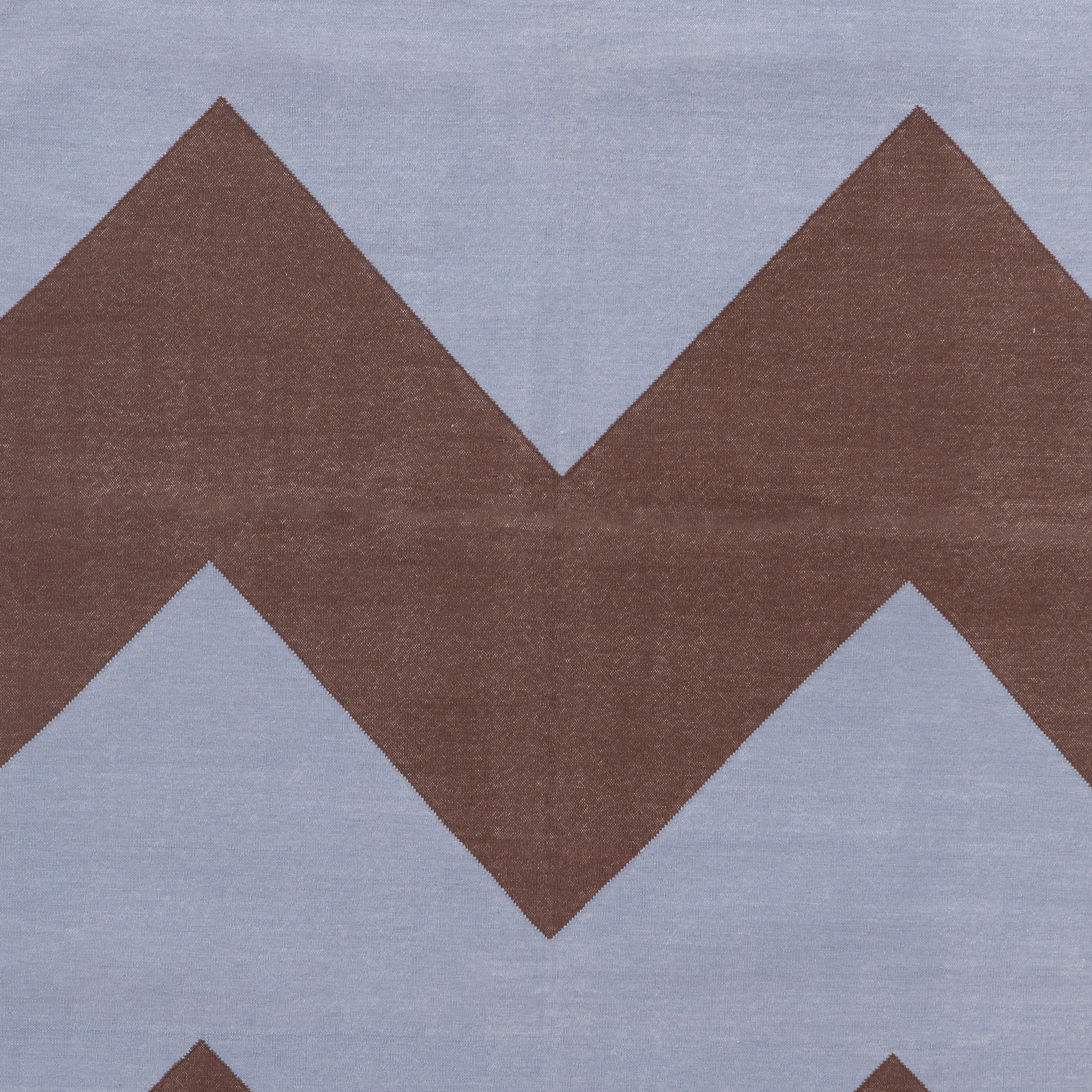 Blue & Brown Chevron Flatweave Cotton Rug - 3'6" x 5'6"