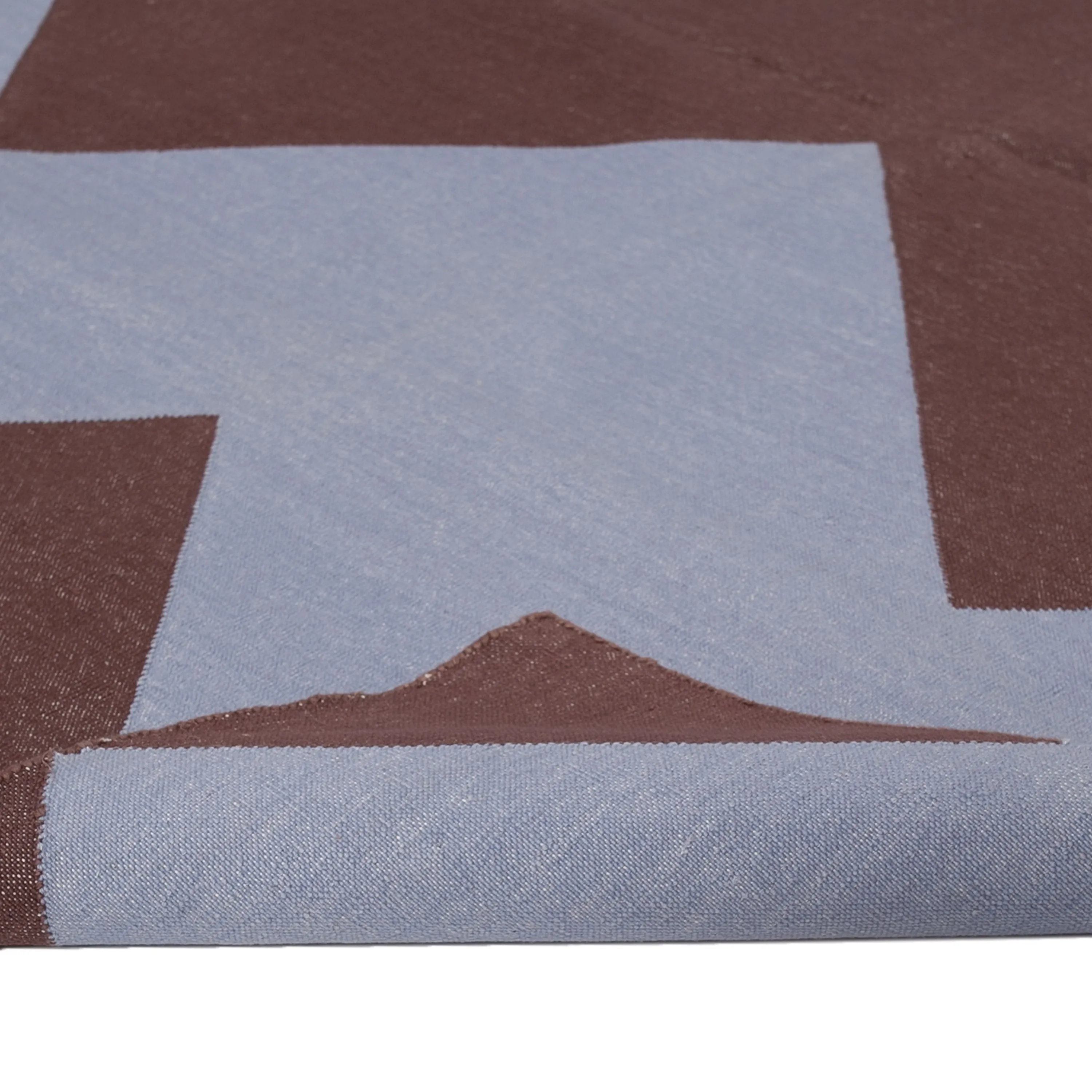 Blue & Brown Chevron Flatweave Cotton Rug - 3'6" x 5'6"