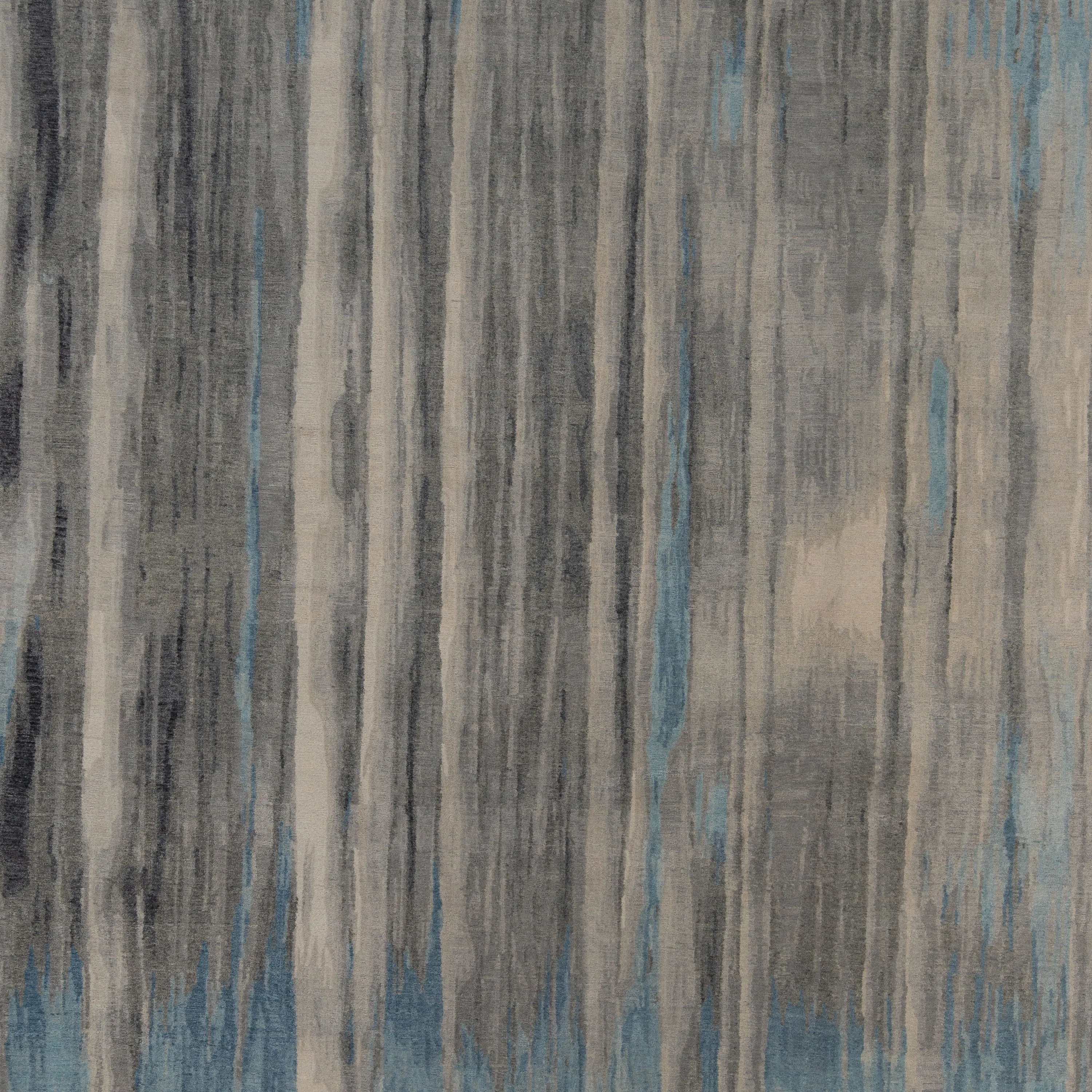 Blue & Grey Aurora Tibetan Modern Silk Blend Rug - 9' x 12'