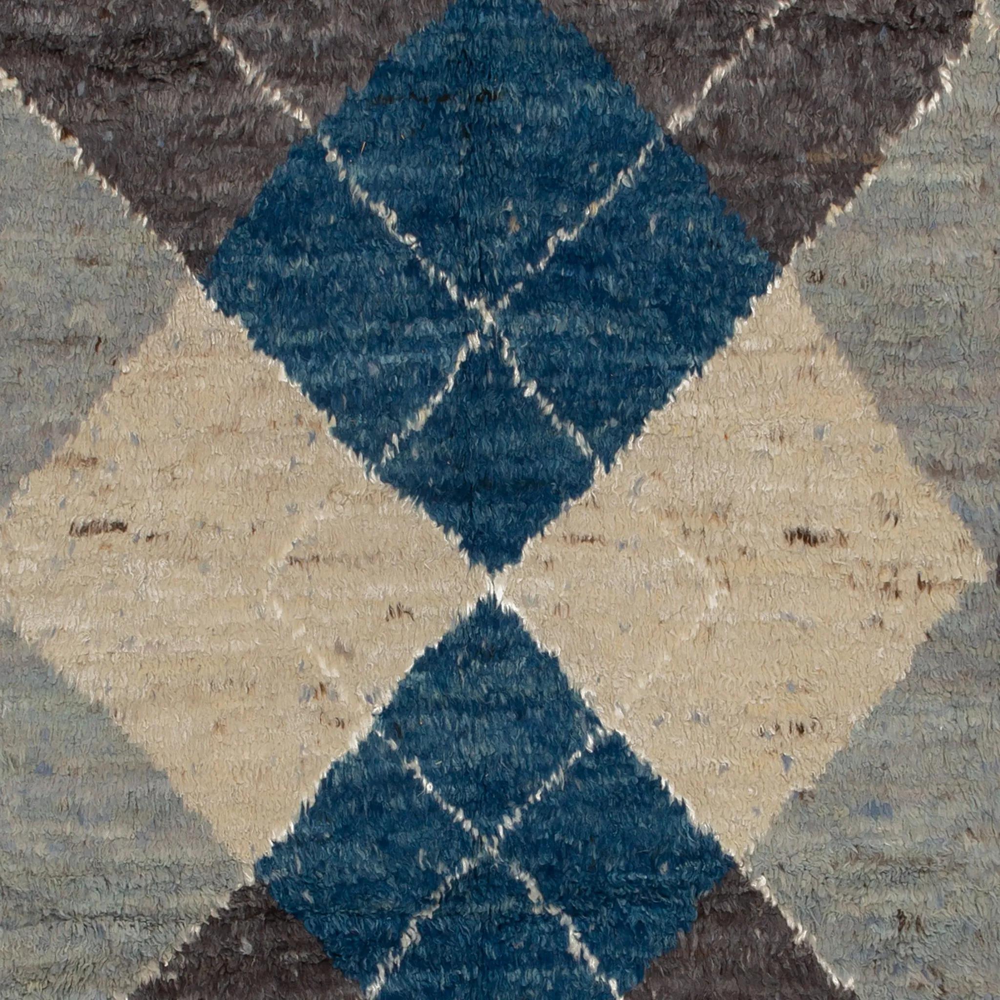Blue & Grey Modern Wool Rug - 8'3'' x 9'9''