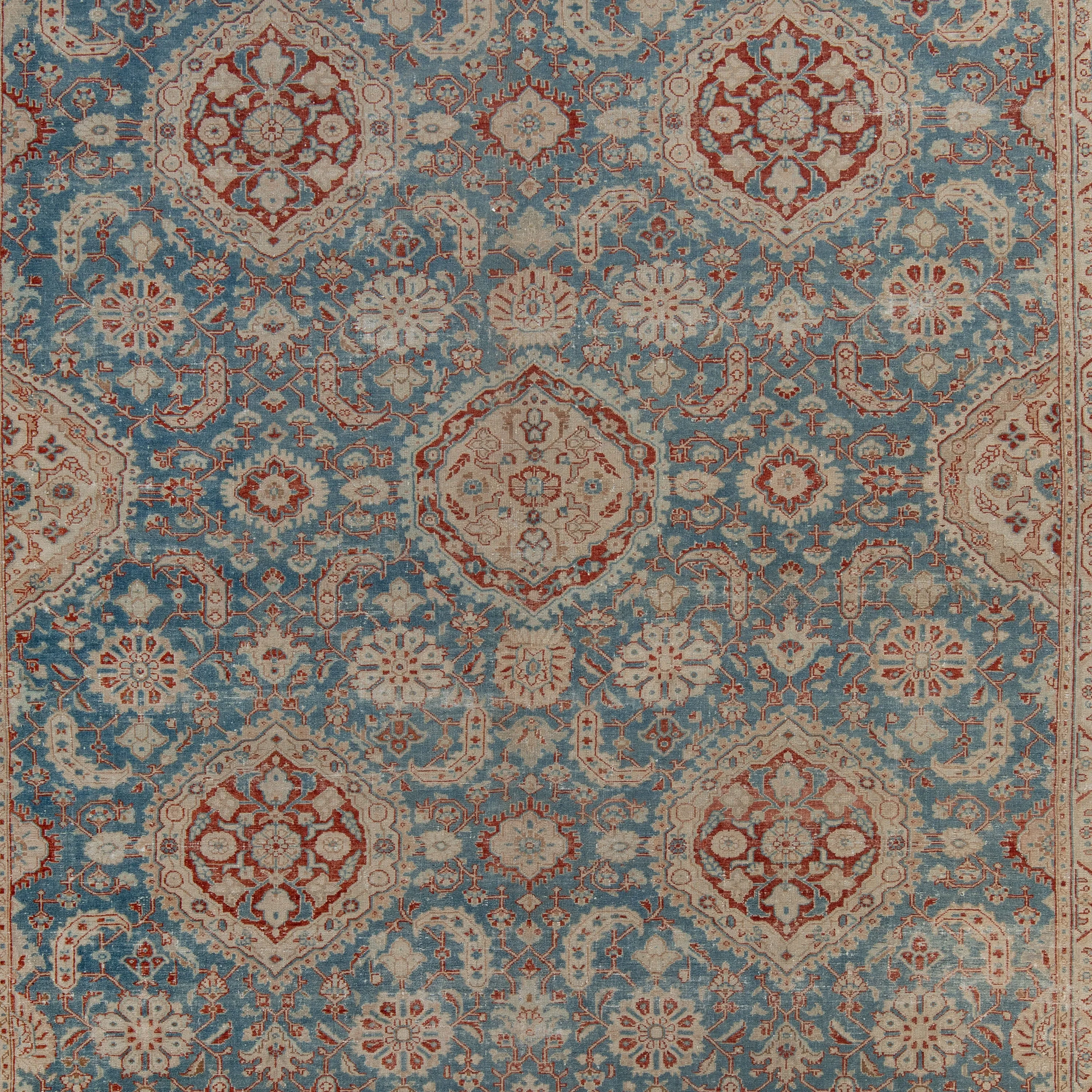 Blue & Red Antique Traditional Sultanabad Rug - 10' x 12'5"