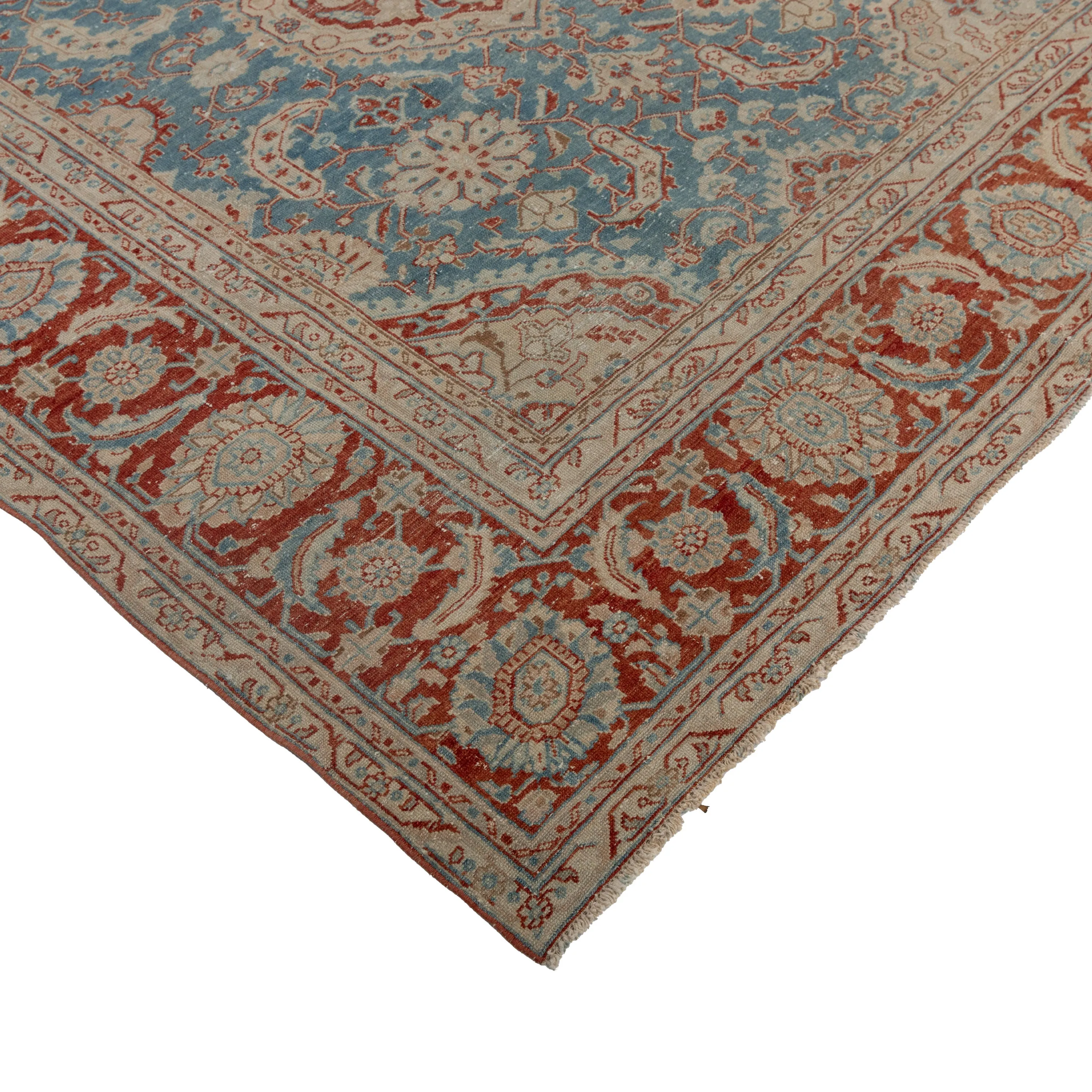 Blue & Red Antique Traditional Sultanabad Rug - 10' x 12'5"