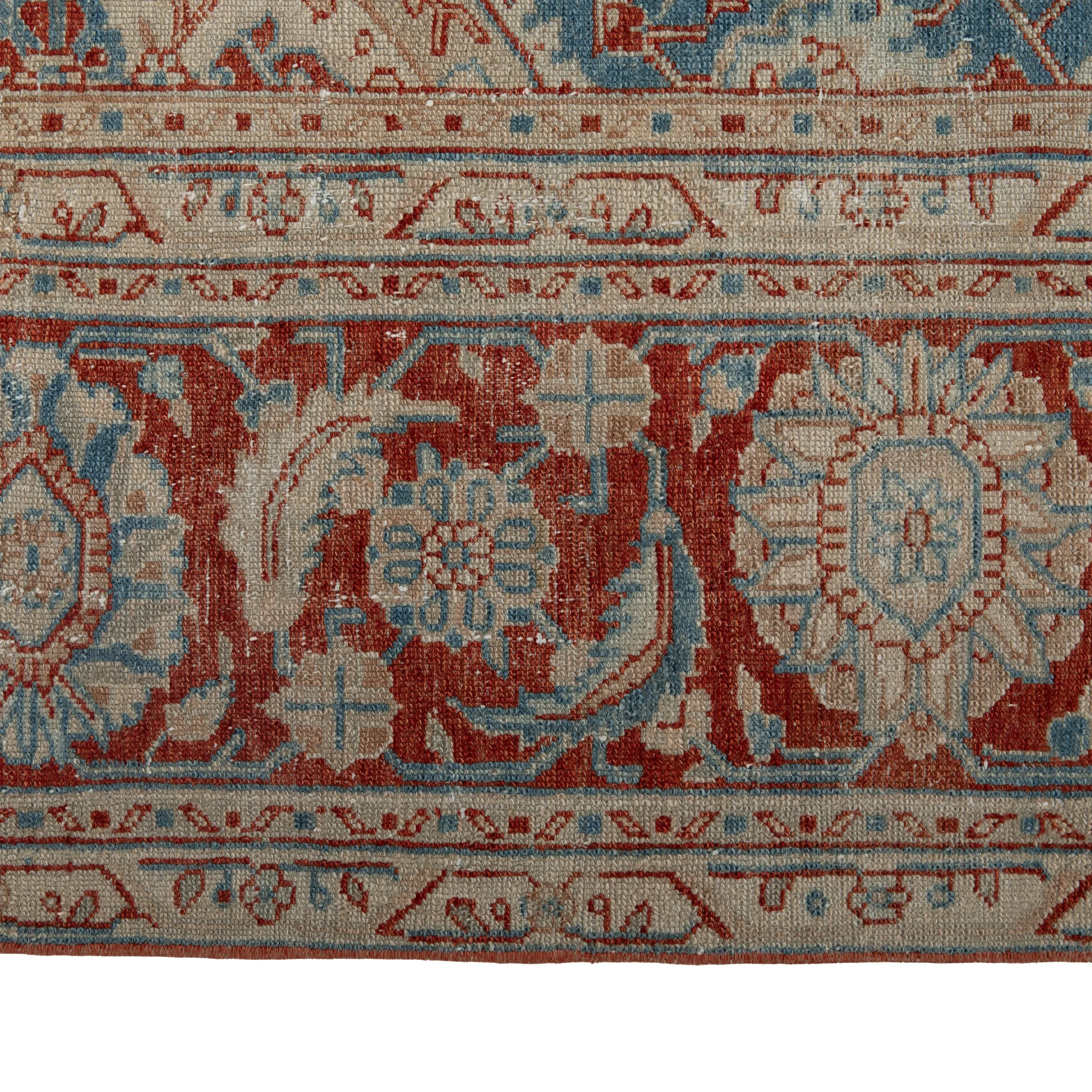 Blue & Red Antique Traditional Sultanabad Rug - 10' x 12'5"