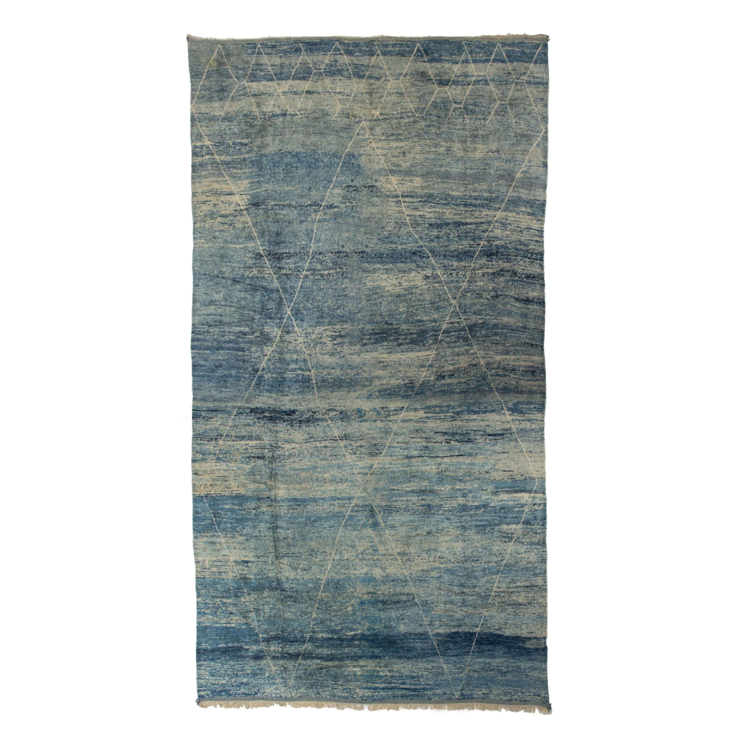 Blue Casablanca Moroccan Wool Rug - 16' x 30'1"