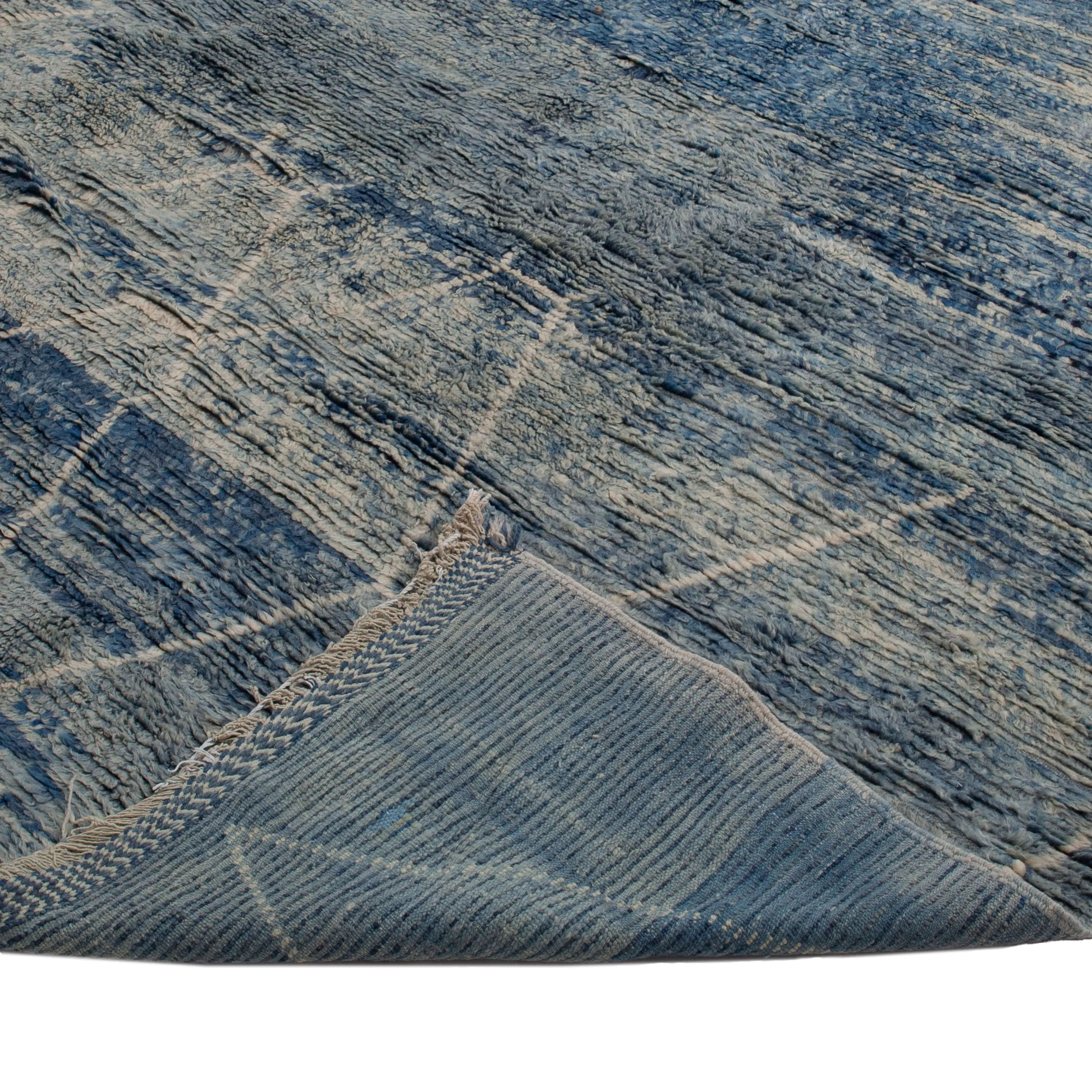 Blue Casablanca Moroccan Wool Rug - 16' x 30'1"