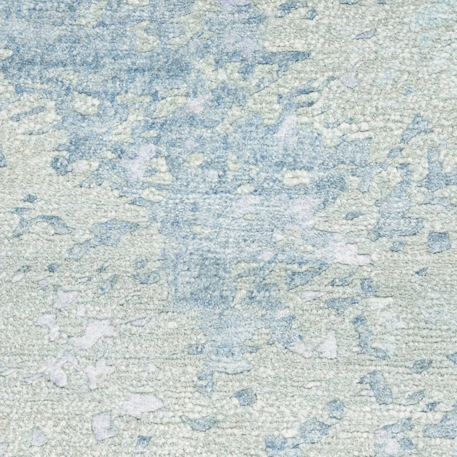 Blue Essentials Green Modern Bamboo Silk Wool Blend Rug
