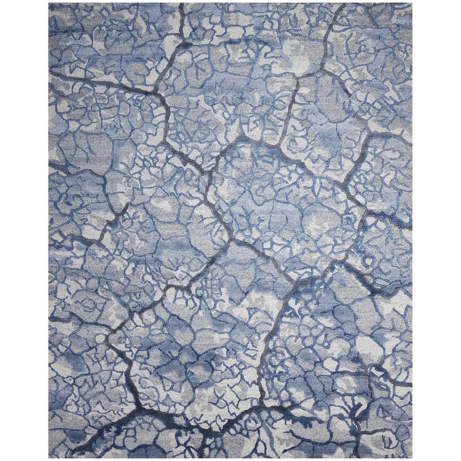 Blue Essentials Modern Wool Luxcelle Blend Rug