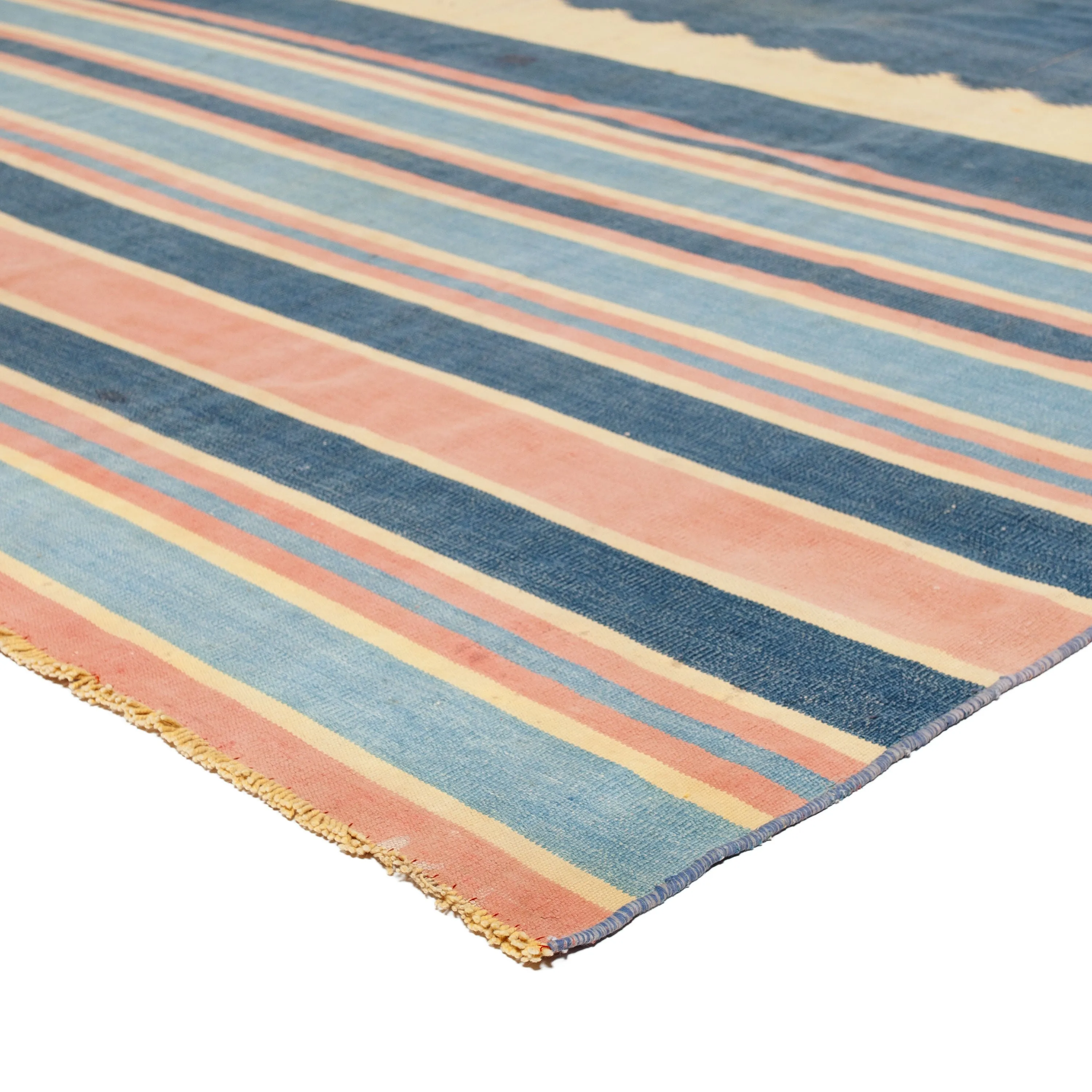 Blue Flatweave Cotton Rug - 6'6" x 14'