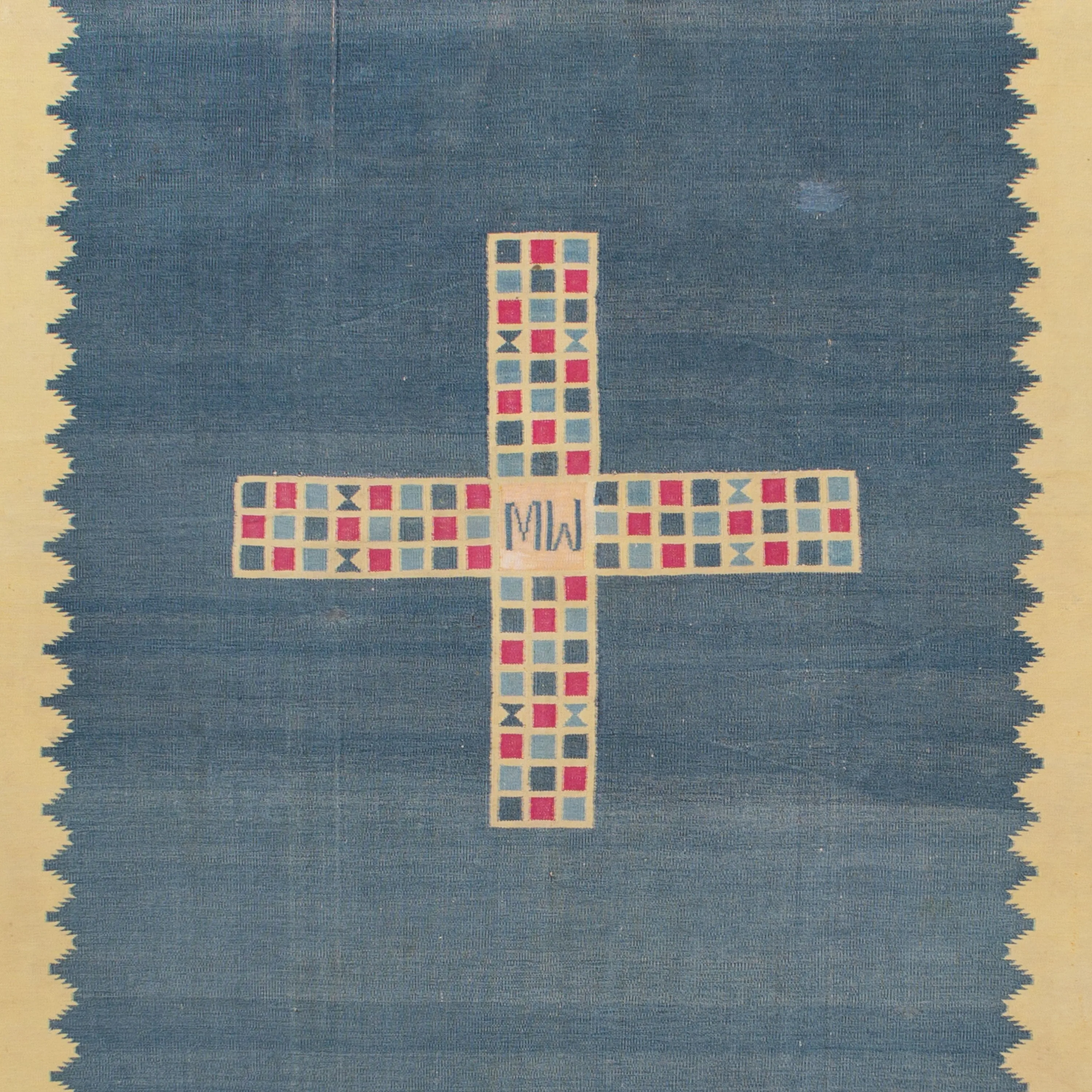 Blue Flatweave Cotton Rug - 6'6" x 14'
