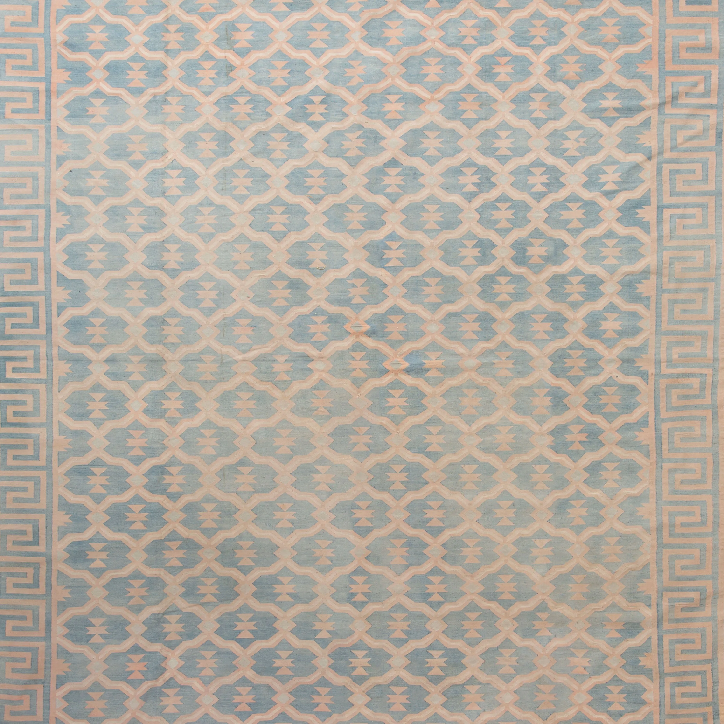 Blue Flatweave Cotton Rug - 9'3" x 17'3"