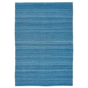 Blue Flatweave Wool Rug - 5'7" x 7'11"