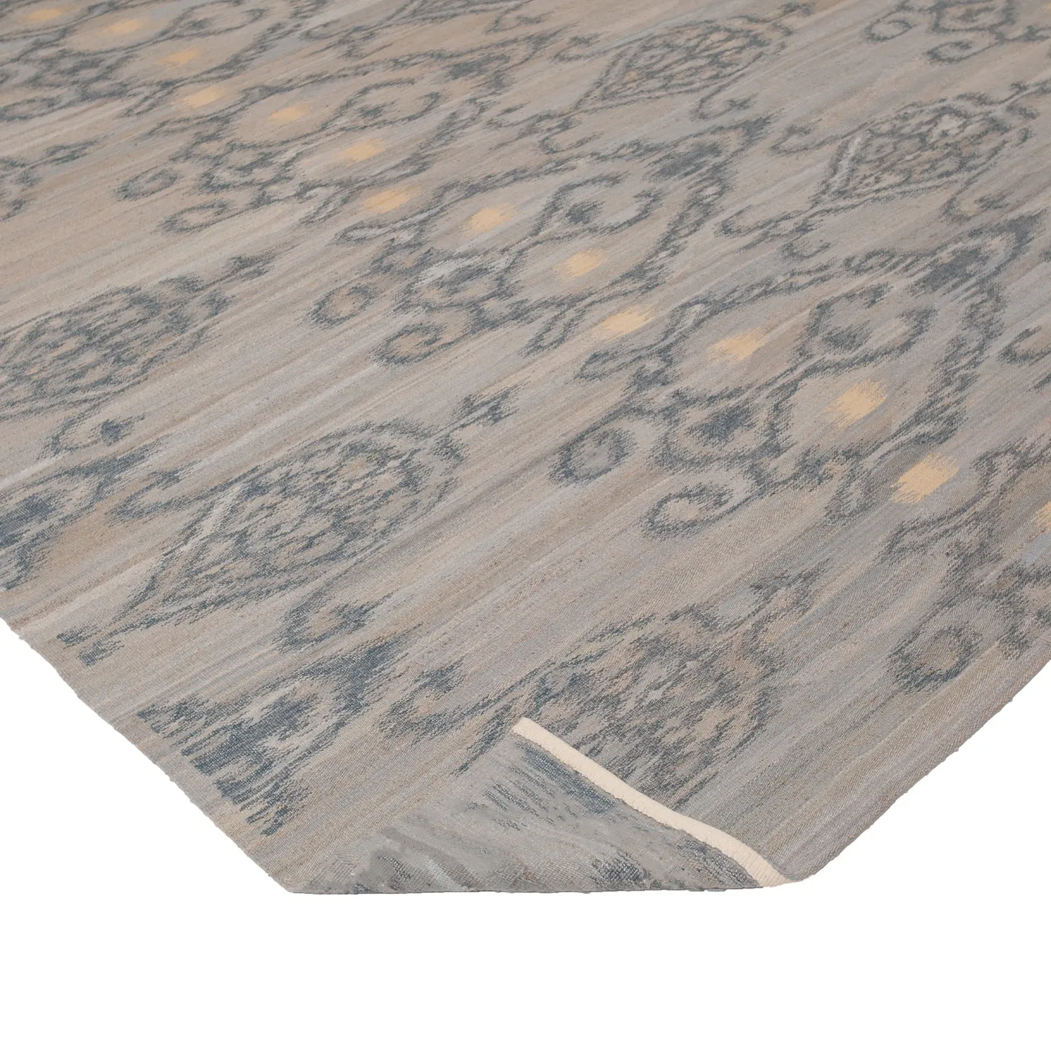 Blue Flatweave Wool Rug - 9' x 12'