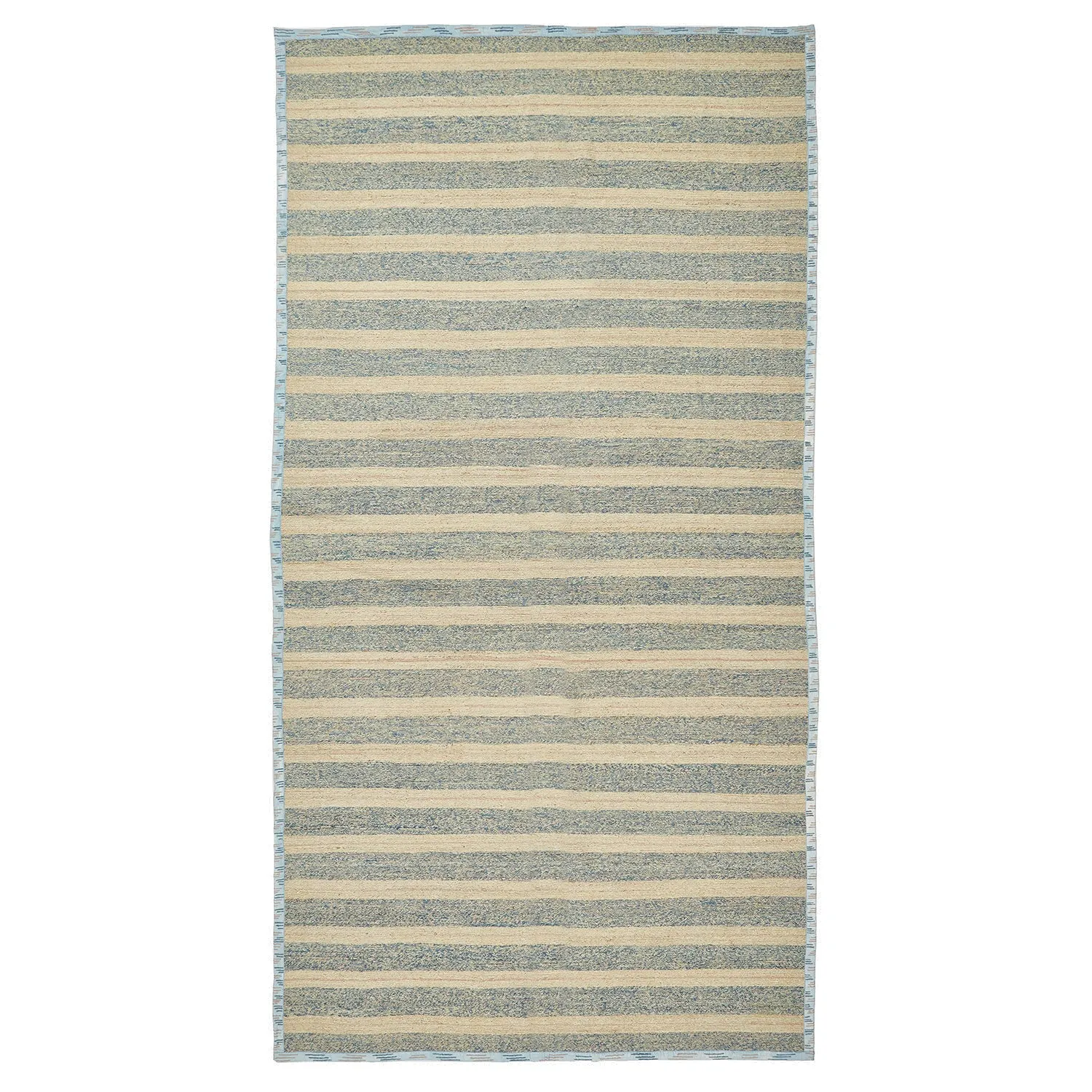 Blue Flatweave Wool Rug - 9' x 17'7"