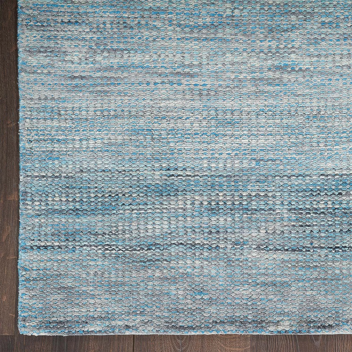 Blue Nu Vibrant Modern Tibetan Silk Rug - 8'1" x 12'