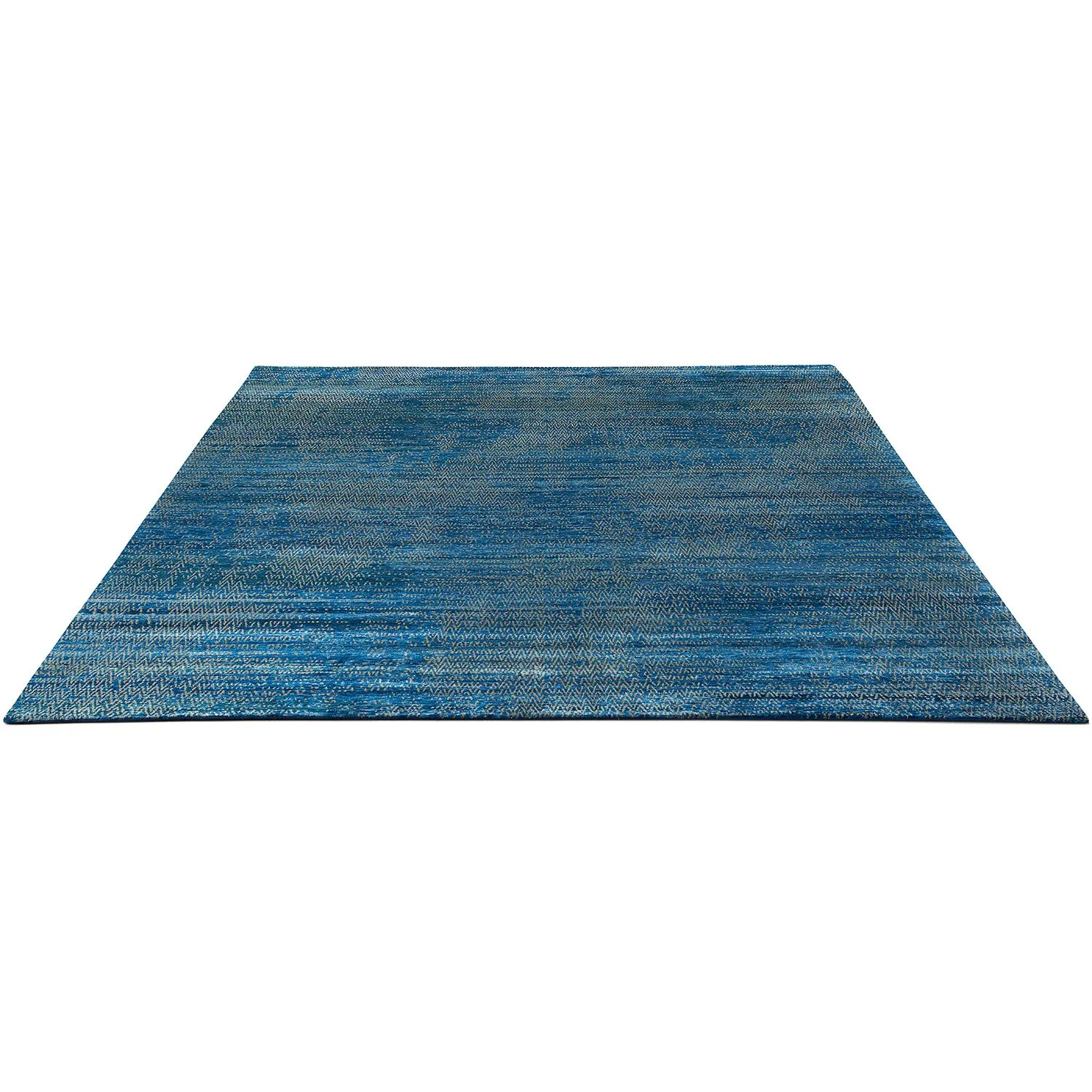 Blue Nu Vibrant Modern Tibetan Silk Rug - 9' x 12'1"