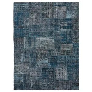 Blue Overdyed Patchwork Rug - 8'10" x 11'11"