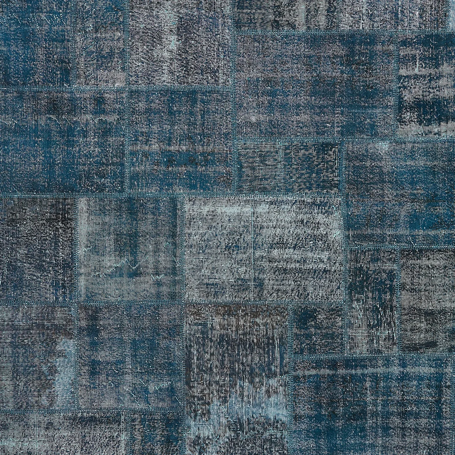 Blue Overdyed Patchwork Rug - 8'10" x 11'11"