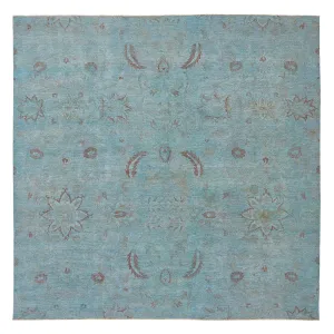 Blue Overdyed Wool Rug - 11'1" x 11'4"