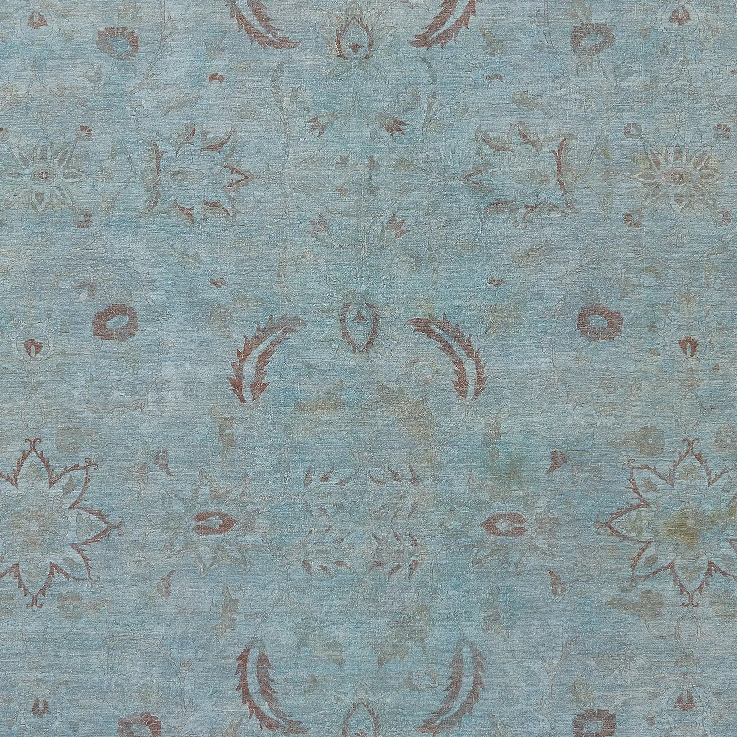 Blue Overdyed Wool Rug - 11'1" x 11'4"
