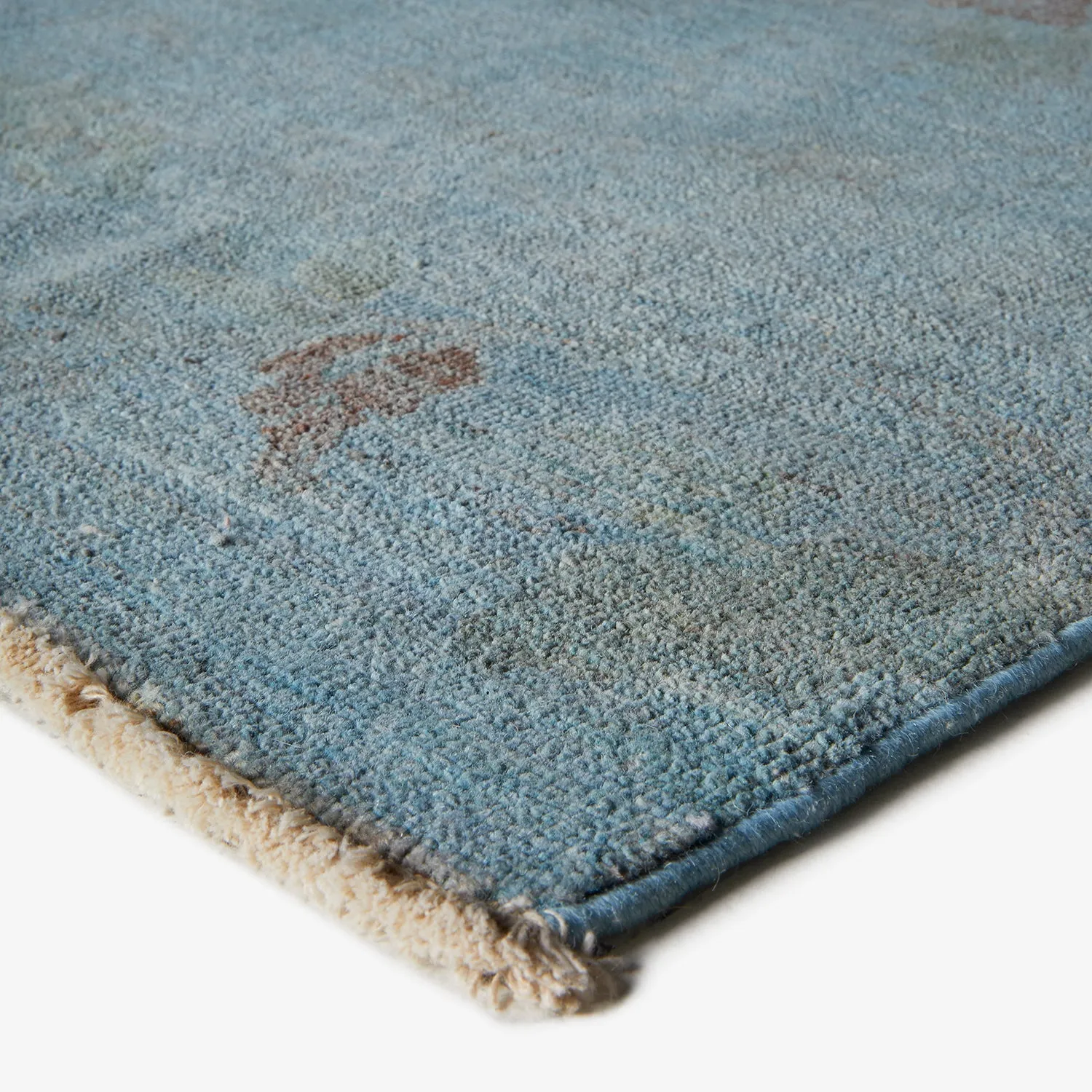 Blue Overdyed Wool Rug - 11'1" x 11'4"
