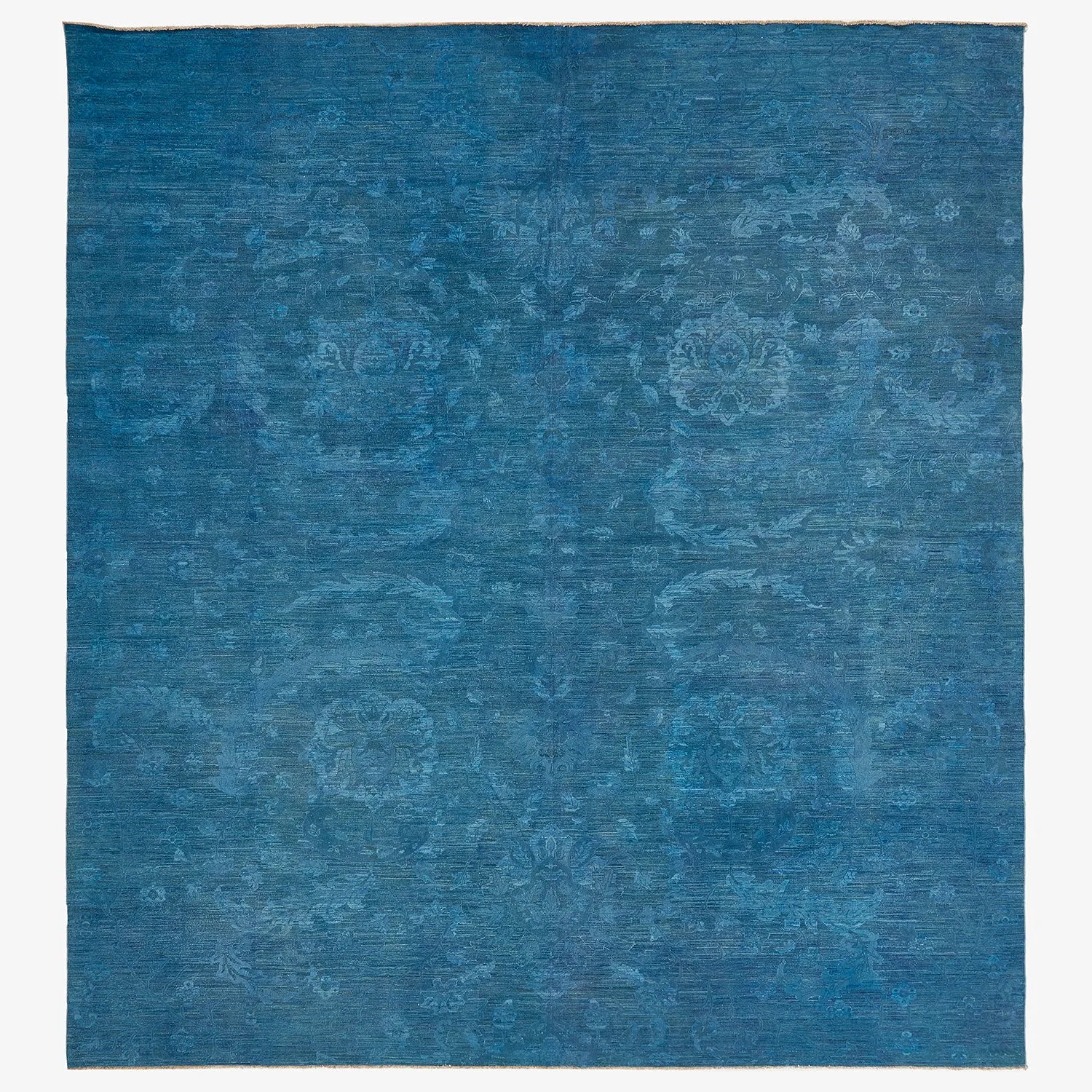 Blue Overdyed Wool Rug - 13'5" x 14'6"