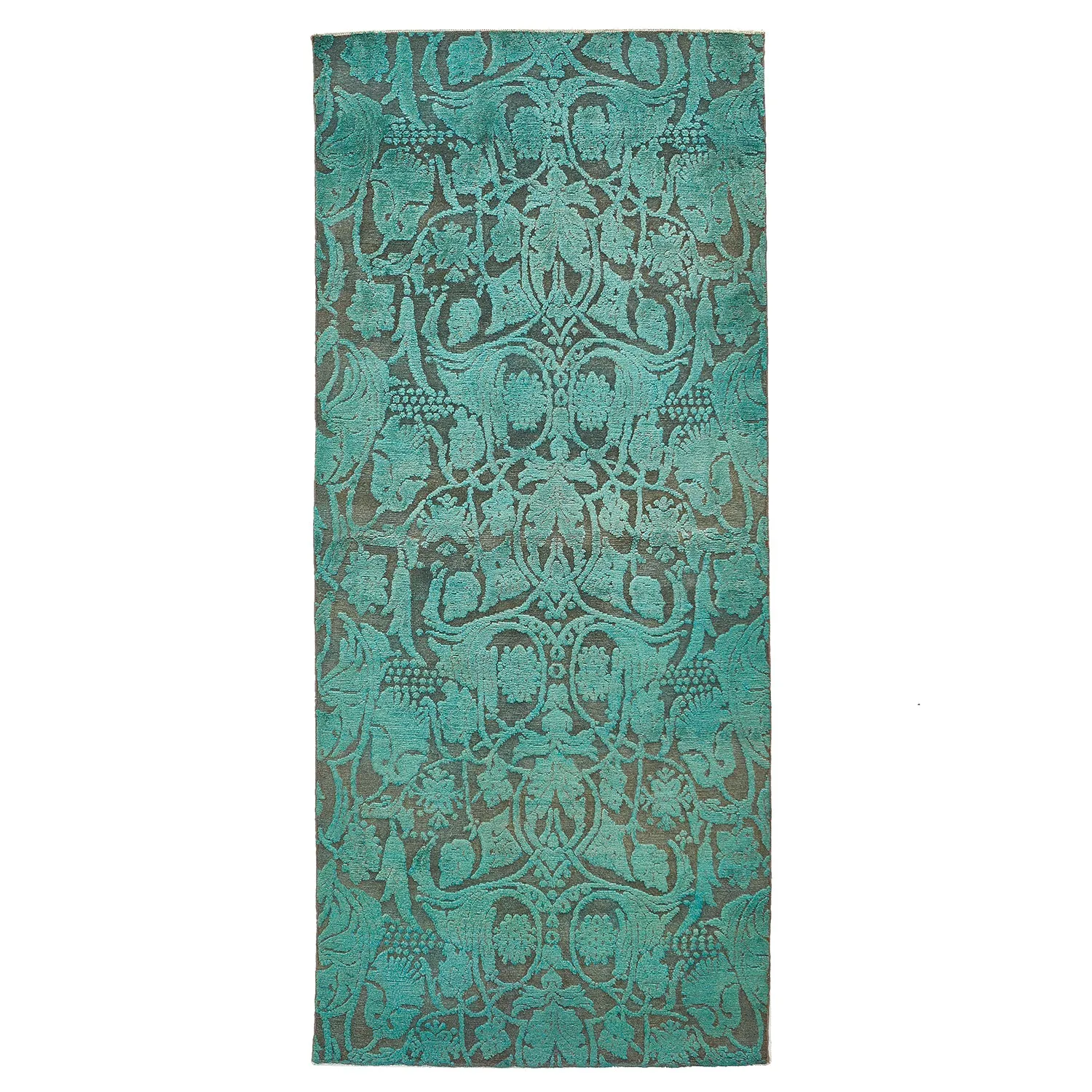 Blue Overdyed Wool Rug - 3'6" x 8'